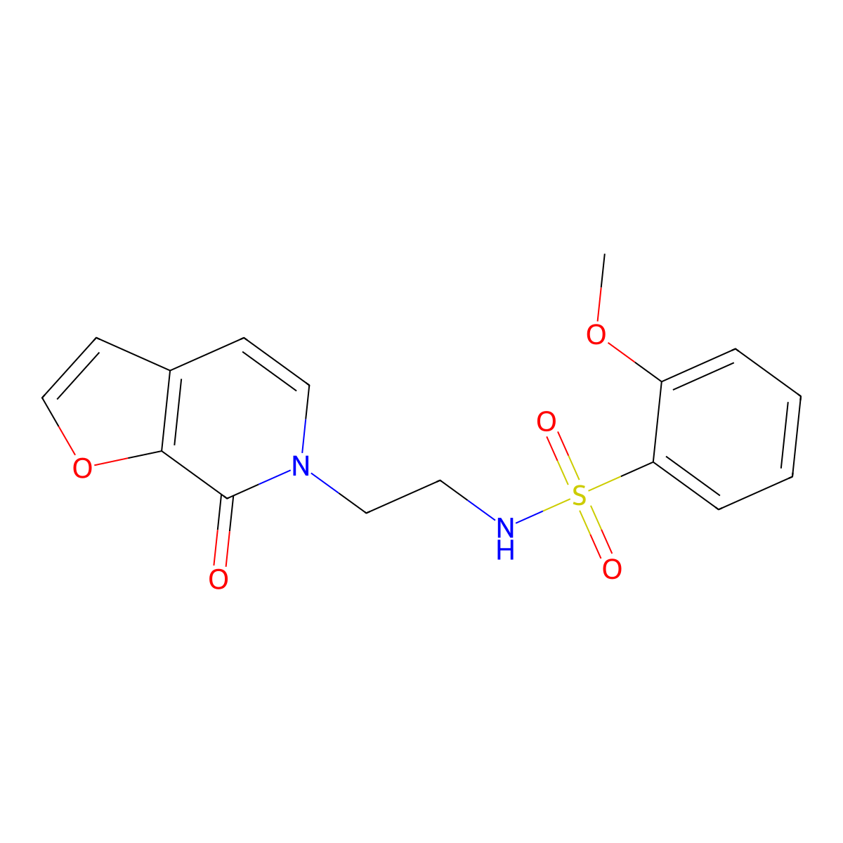 2-methoxy-N-(2-(7-oxofuro[2,3-c]pyridin-6(7H)-yl)ethyl)benzenesulfonamide molecular structure, CAS 2034324-37-1