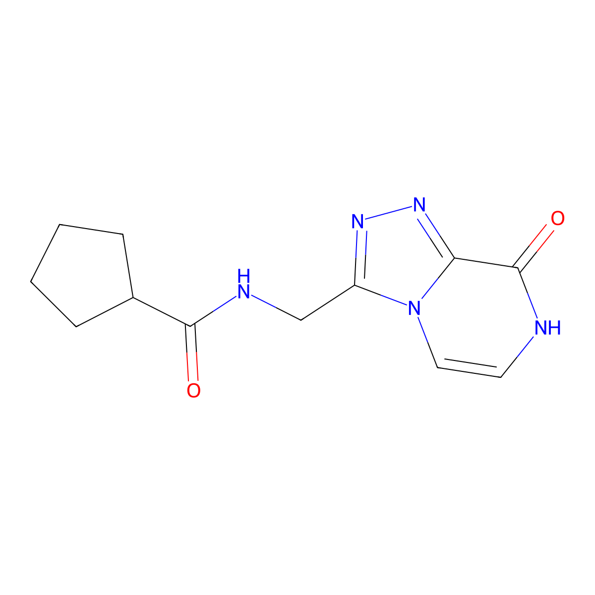 N-({8-hydroxy-[1,2,4]triazolo[4,3-a]pyrazin-3-yl}methyl)cyclopentanecarboxamide molecular structure, CAS 2034324-48-4