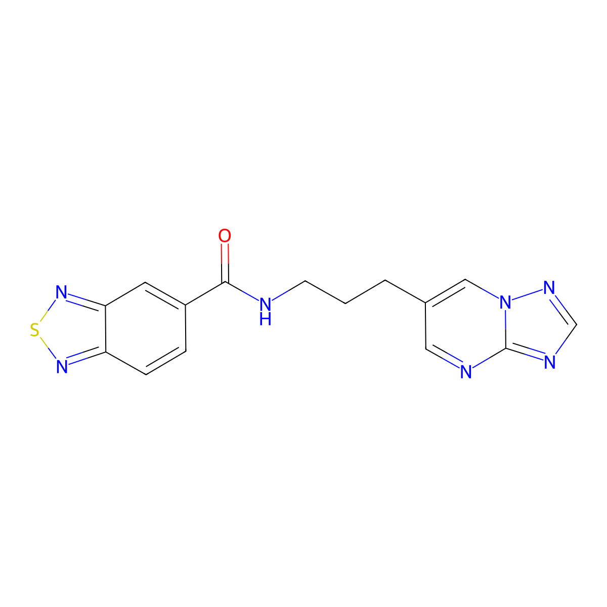 N-(3-([1,2,4]triazolo[1,5-a]pyrimidin-6-yl)propyl)benzo[c][1,2,5]thiadiazole-5-carboxamide molecular structure, CAS 2034324-55-3