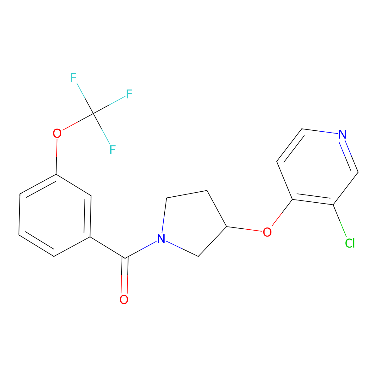 (3-((3-Chloropyridin-4-yl)oxy)pyrrolidin-1-yl)(3-(trifluoromethoxy)phenyl)methanone molecular structure, CAS 2034324-72-4