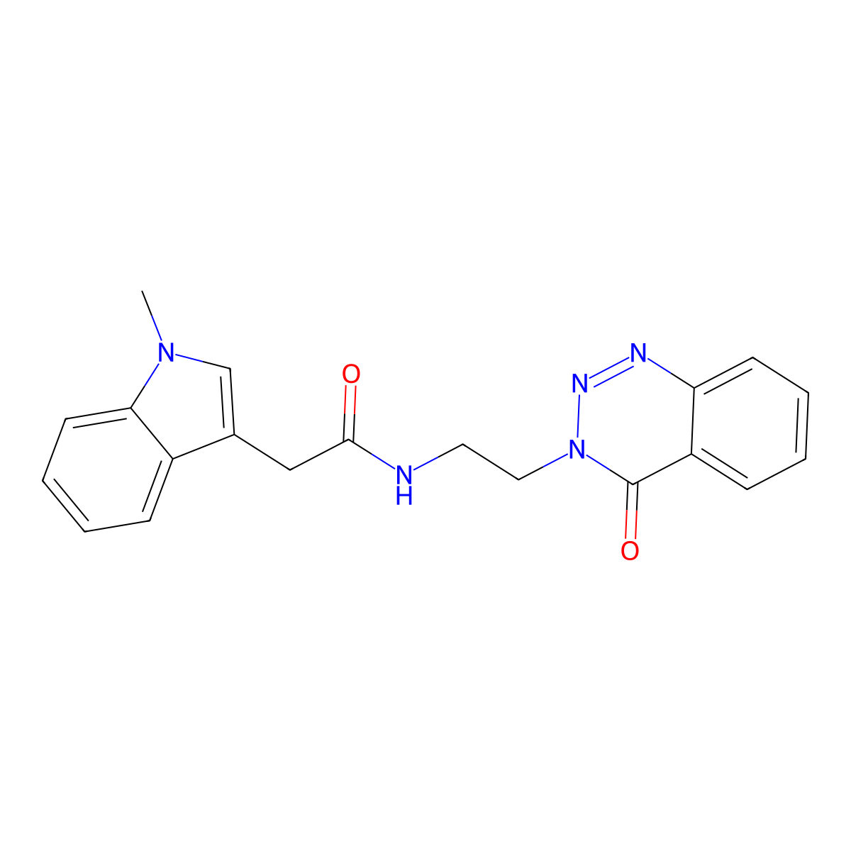 2-(1-methyl-1H-indol-3-yl)-N-(2-(4-oxobenzo[d][1,2,3]triazin-3(4H)-yl)ethyl)acetamide molecular structure, CAS 2034324-74-6