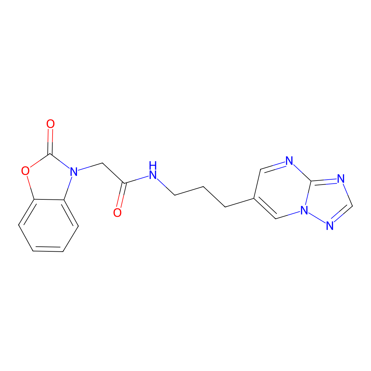 N-(3-([1,2,4]triazolo[1,5-a]pyrimidin-6-yl)propyl)-2-(2-oxobenzo[d]oxazol-3(2H)-yl)acetamide molecular structure, CAS 2034324-75-7