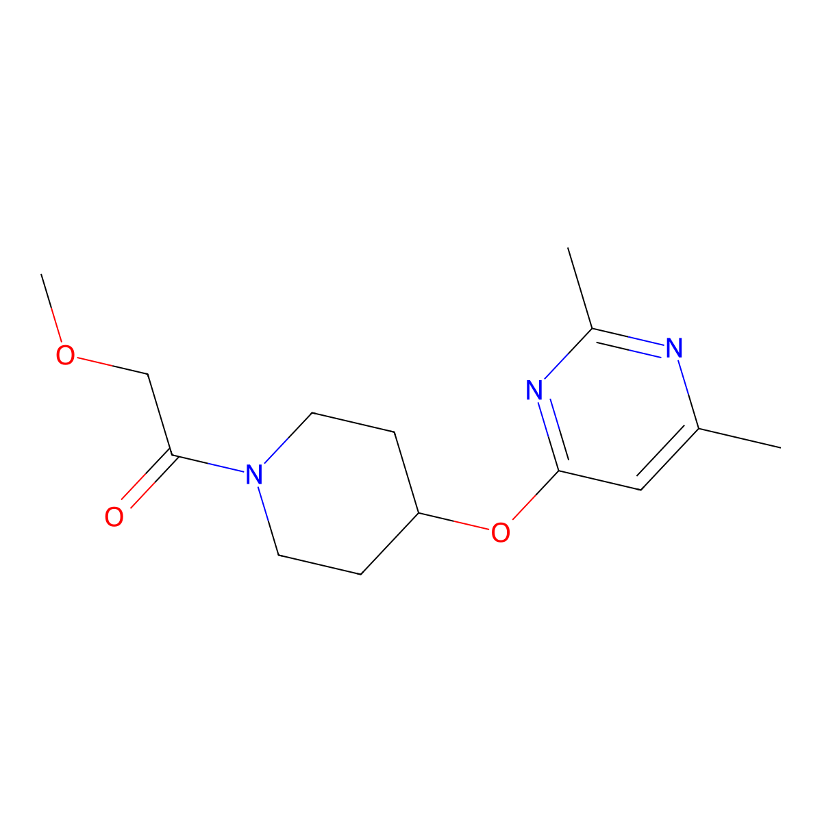 1-(4-((2,6-Dimethylpyrimidin-4-yl)oxy)piperidin-1-yl)-2-methoxyethanone molecular structure, CAS 2034324-77-9