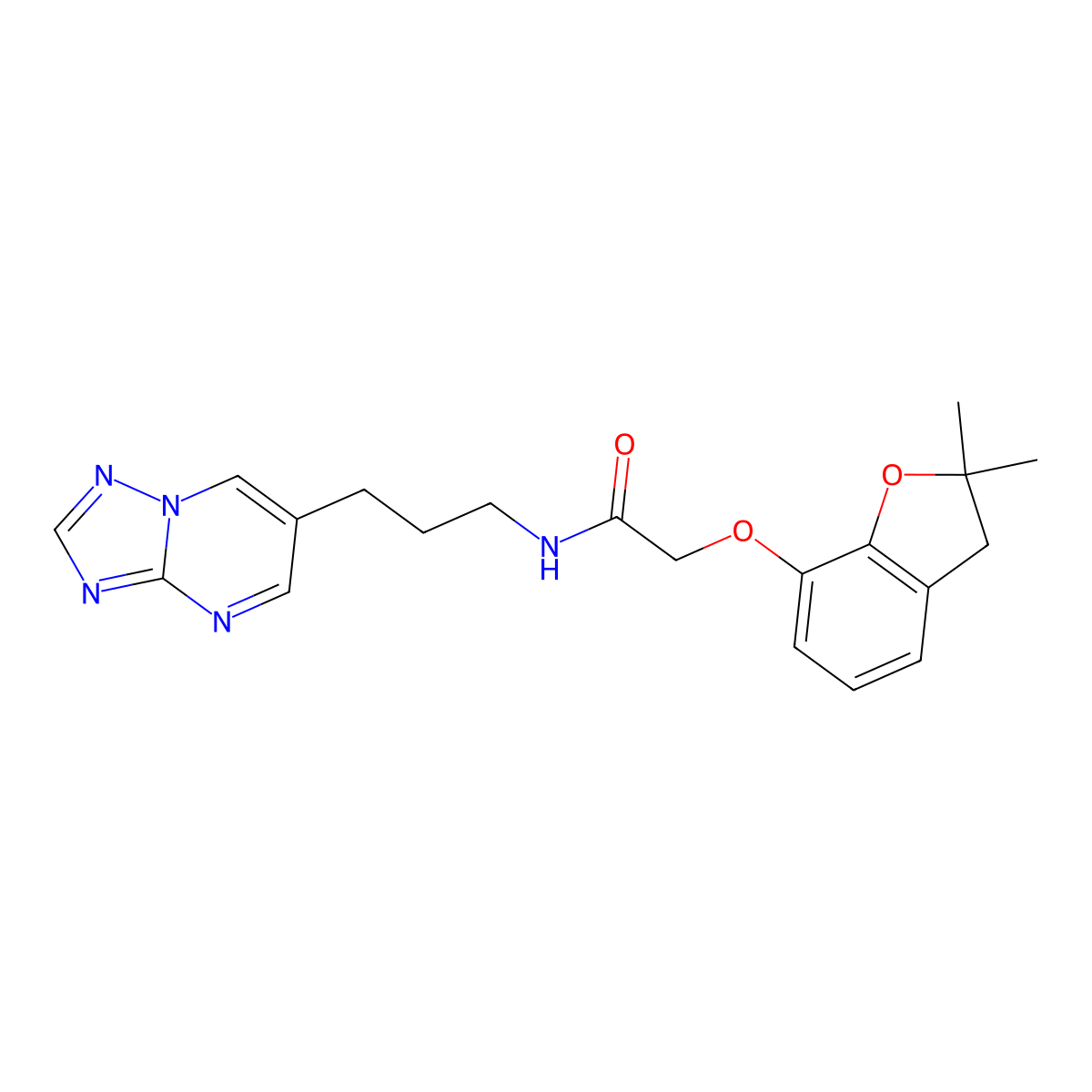 N-(3-([1,2,4]triazolo[1,5-a]pyrimidin-6-yl)propyl)-2-((2,2-dimethyl-2,3-dihydrobenzofuran-7-yl)oxy)acetamide molecular structure, CAS 2034324-81-5