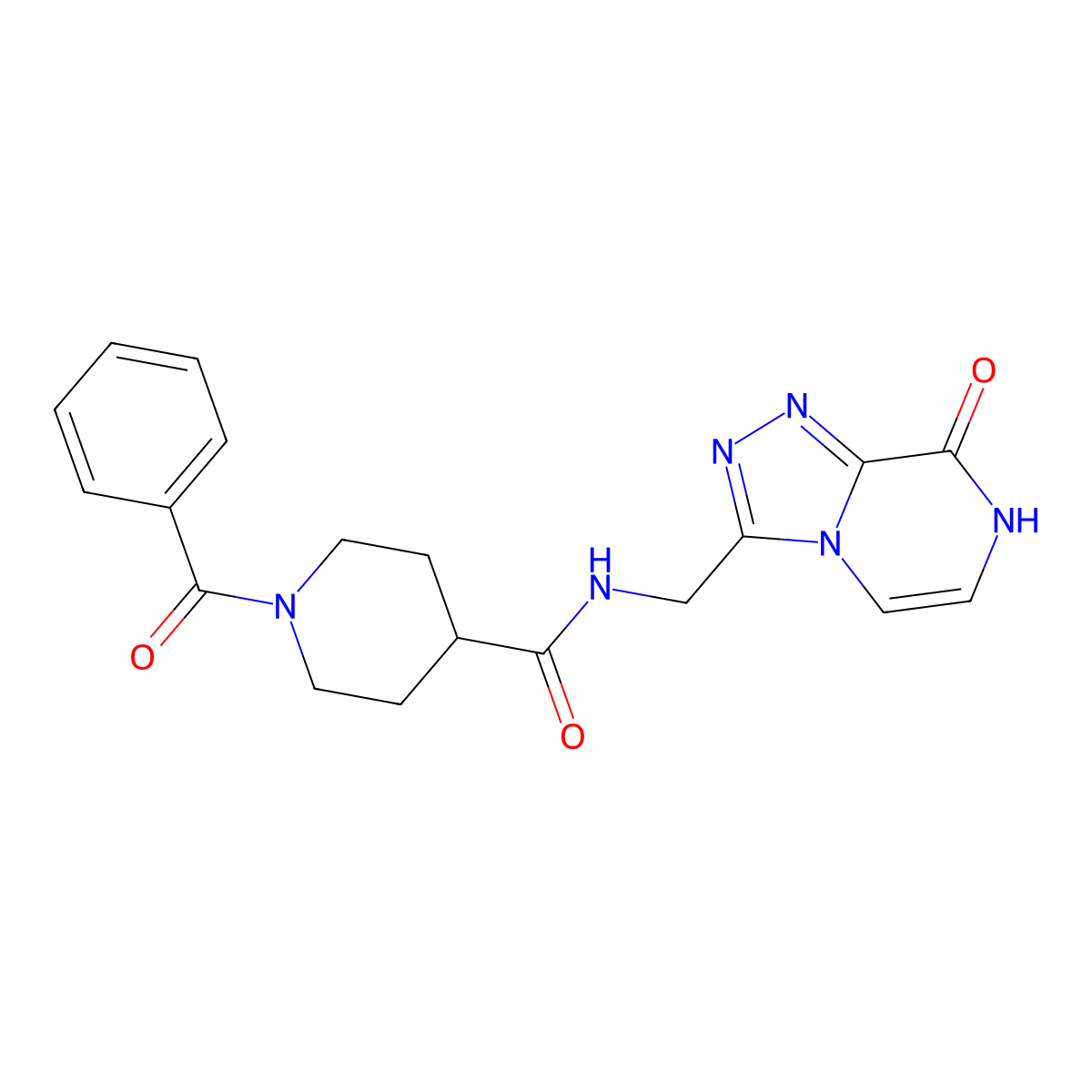 1-benzoyl-N-({8-hydroxy-[1,2,4]triazolo[4,3-a]pyrazin-3-yl}methyl)piperidine-4-carboxamide molecular structure, CAS 2034324-83-7