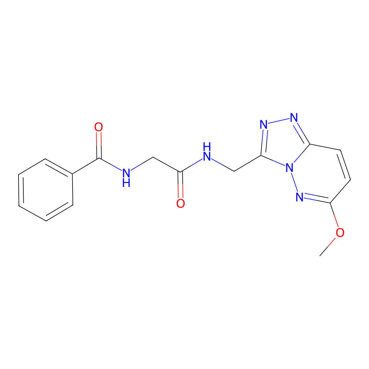 N-(2-(((6-methoxy-[1,2,4]triazolo[4,3-b]pyridazin-3-yl)methyl)amino)-2-oxoethyl)benzamide molecular structure, CAS 2034324-86-0