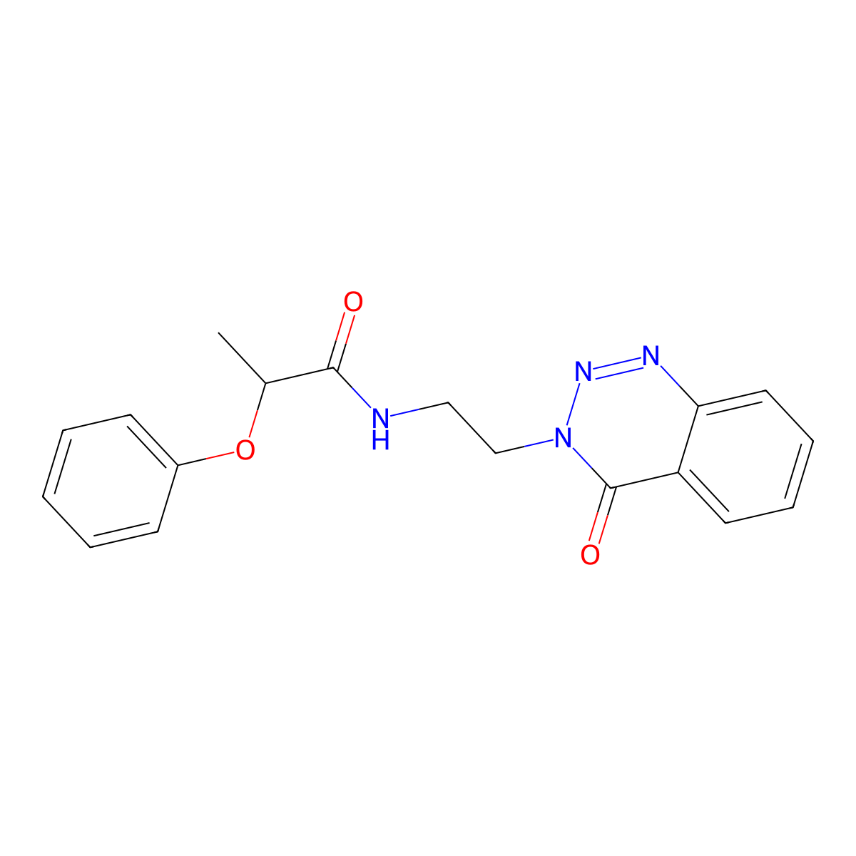 N-(2-(4-oxobenzo[d][1,2,3]triazin-3(4H)-yl)ethyl)-2-phenoxypropanamide molecular structure, CAS 2034324-90-6