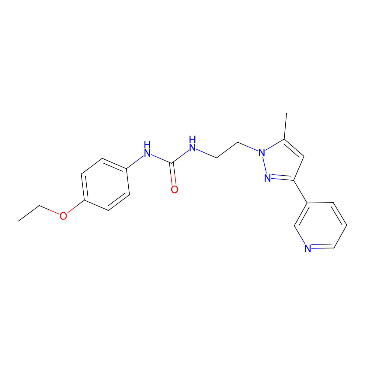 1-(4-ethoxyphenyl)-3-(2-(5-methyl-3-(pyridin-3-yl)-1H-pyrazol-1-yl)ethyl)urea molecular structure, CAS 2034324-92-8