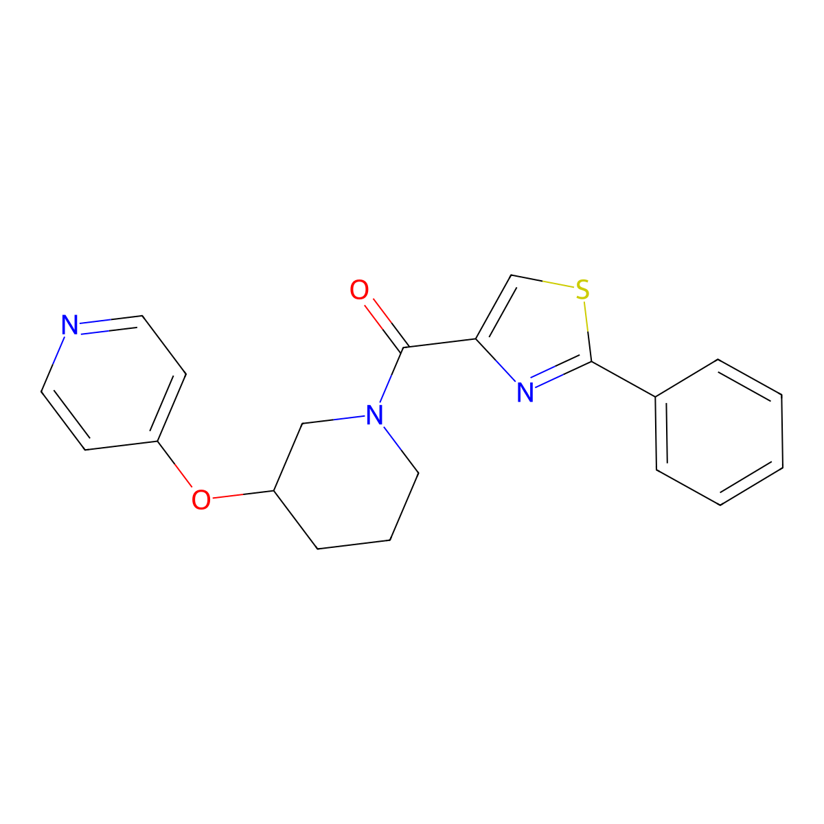 4-{[1-(2-Phenyl-1,3-thiazole-4-carbonyl)piperidin-3-yl]oxy}pyridine molecular structure, CAS 2034324-93-9
