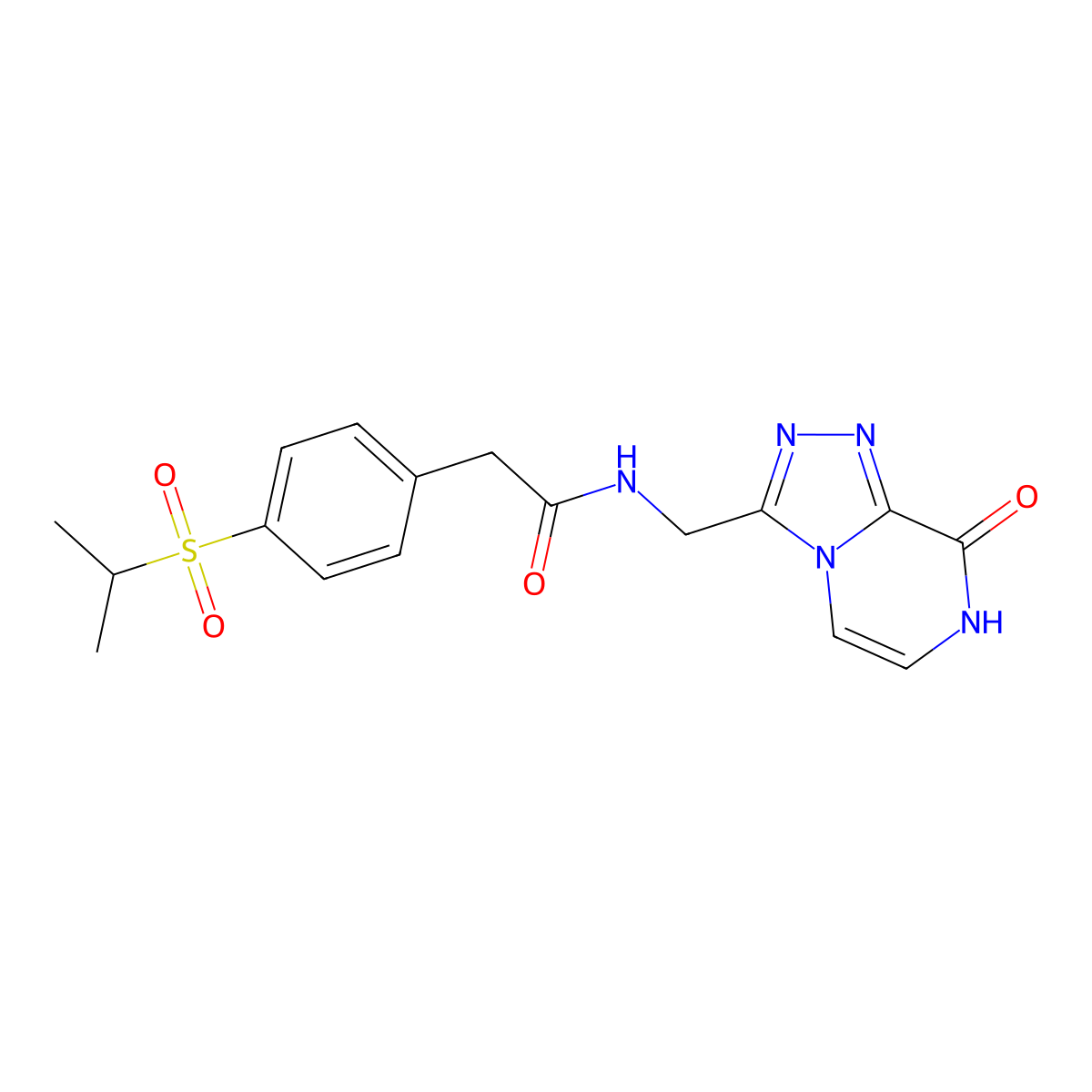 N-((8-hydroxy-[1,2,4]triazolo[4,3-a]pyrazin-3-yl)methyl)-2-(4-(isopropylsulfonyl)phenyl)acetamide molecular structure, CAS 2034324-95-1