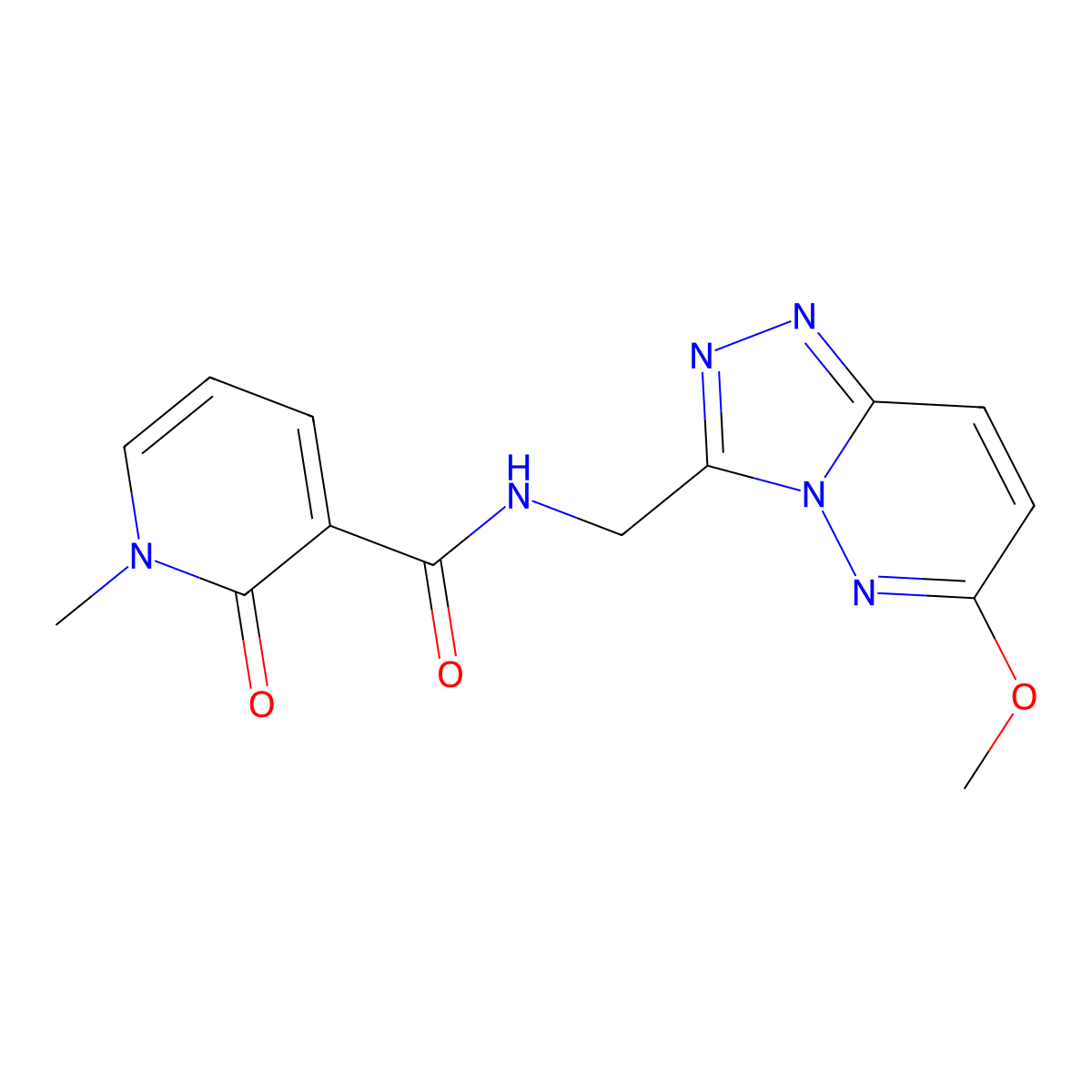 N-({6-methoxy-[1,2,4]triazolo[4,3-b]pyridazin-3-yl}methyl)-1-methyl-2-oxo-1,2-dihydropyridine-3-carboxamide molecular structure, CAS 2034324-99-5