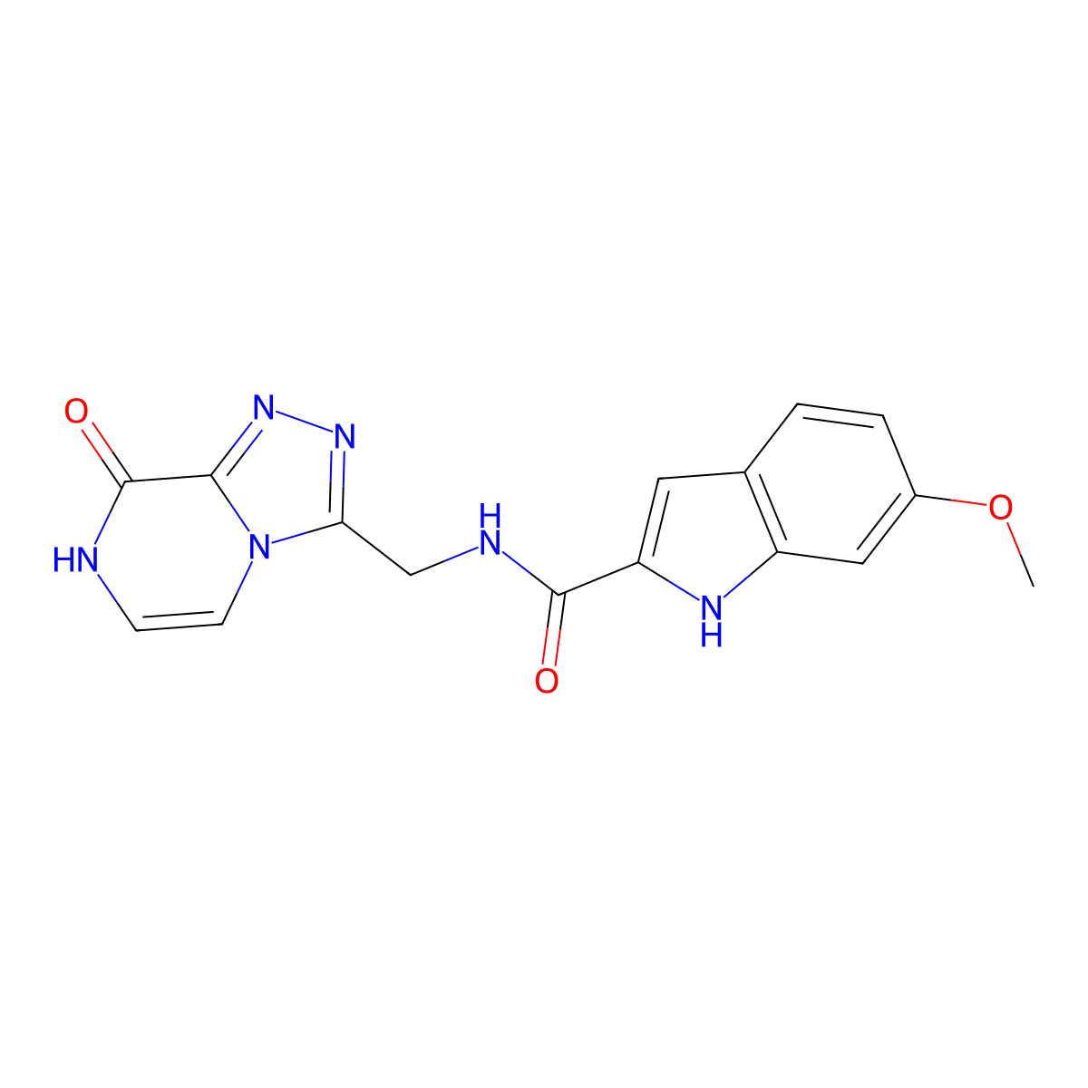 N-({8-hydroxy-[1,2,4]triazolo[4,3-a]pyrazin-3-yl}methyl)-6-methoxy-1H-indole-2-carboxamide molecular structure, CAS 2034325-02-3