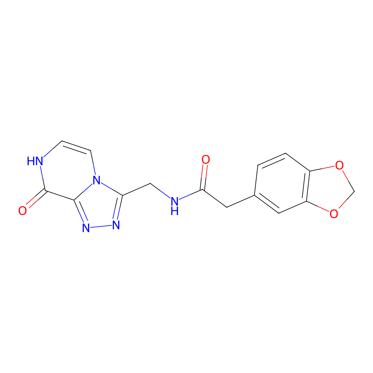 2-(benzo[d][1,3]dioxol-5-yl)-N-((8-hydroxy-[1,2,4]triazolo[4,3-a]pyrazin-3-yl)methyl)acetamide molecular structure, CAS 2034325-04-5