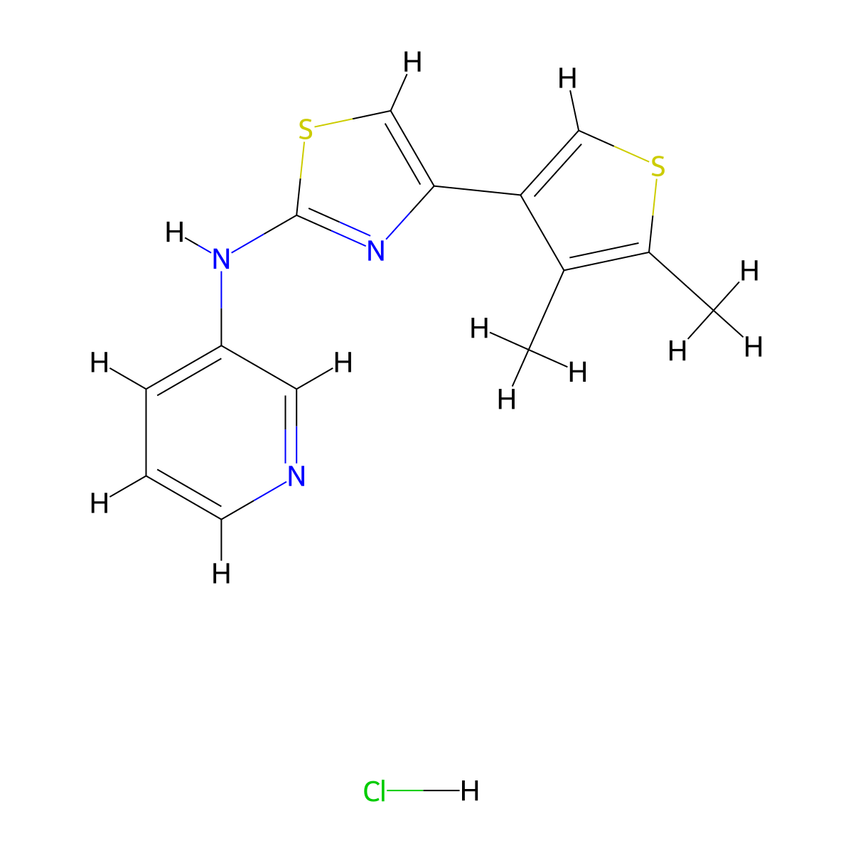 4-(4,5-dimethylthiophen-3-yl)-N-(pyridin-3-yl)thiazol-2-amine hydrochloride molecular structure, CAS 2034325-05-6