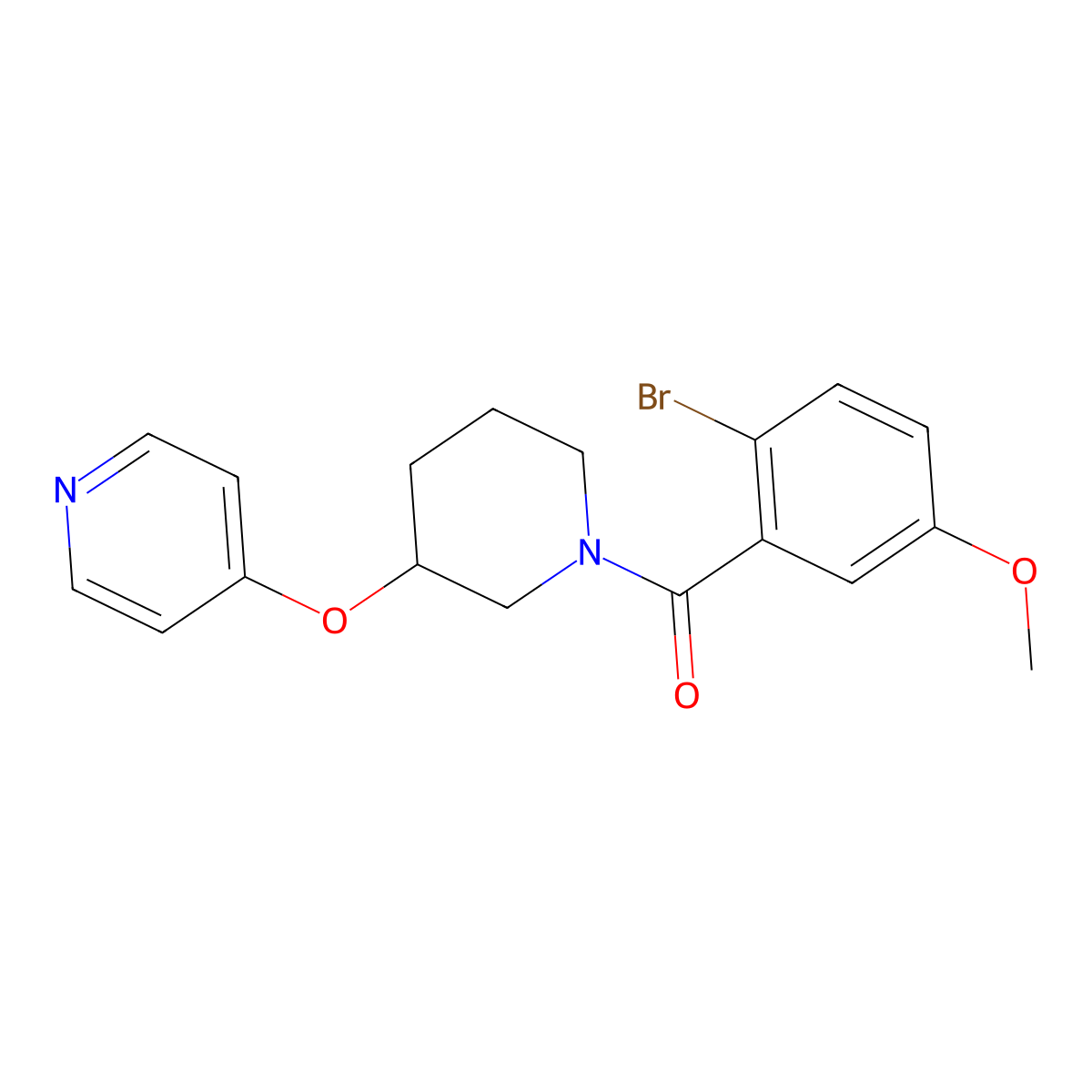 (2-Bromo-5-methoxyphenyl)(3-(pyridin-4-yloxy)piperidin-1-yl)methanone molecular structure, CAS 2034325-07-8