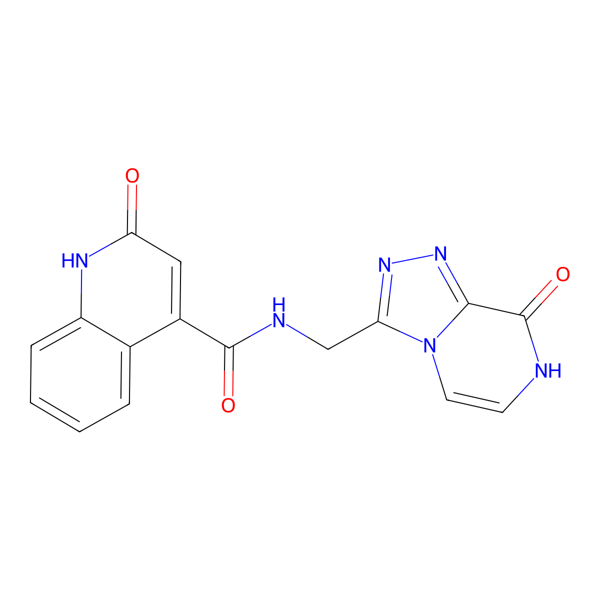 2-hydroxy-N-({8-hydroxy-[1,2,4]triazolo[4,3-a]pyrazin-3-yl}methyl)quinoline-4-carboxamide molecular structure, CAS 2034325-10-3