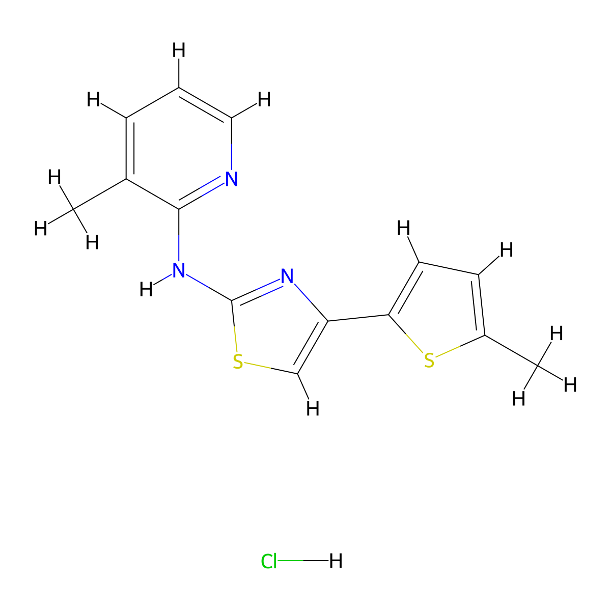 N-(3-methylpyridin-2-yl)-4-(5-methylthiophen-2-yl)thiazol-2-amine hydrochloride molecular structure, CAS 2034325-11-4