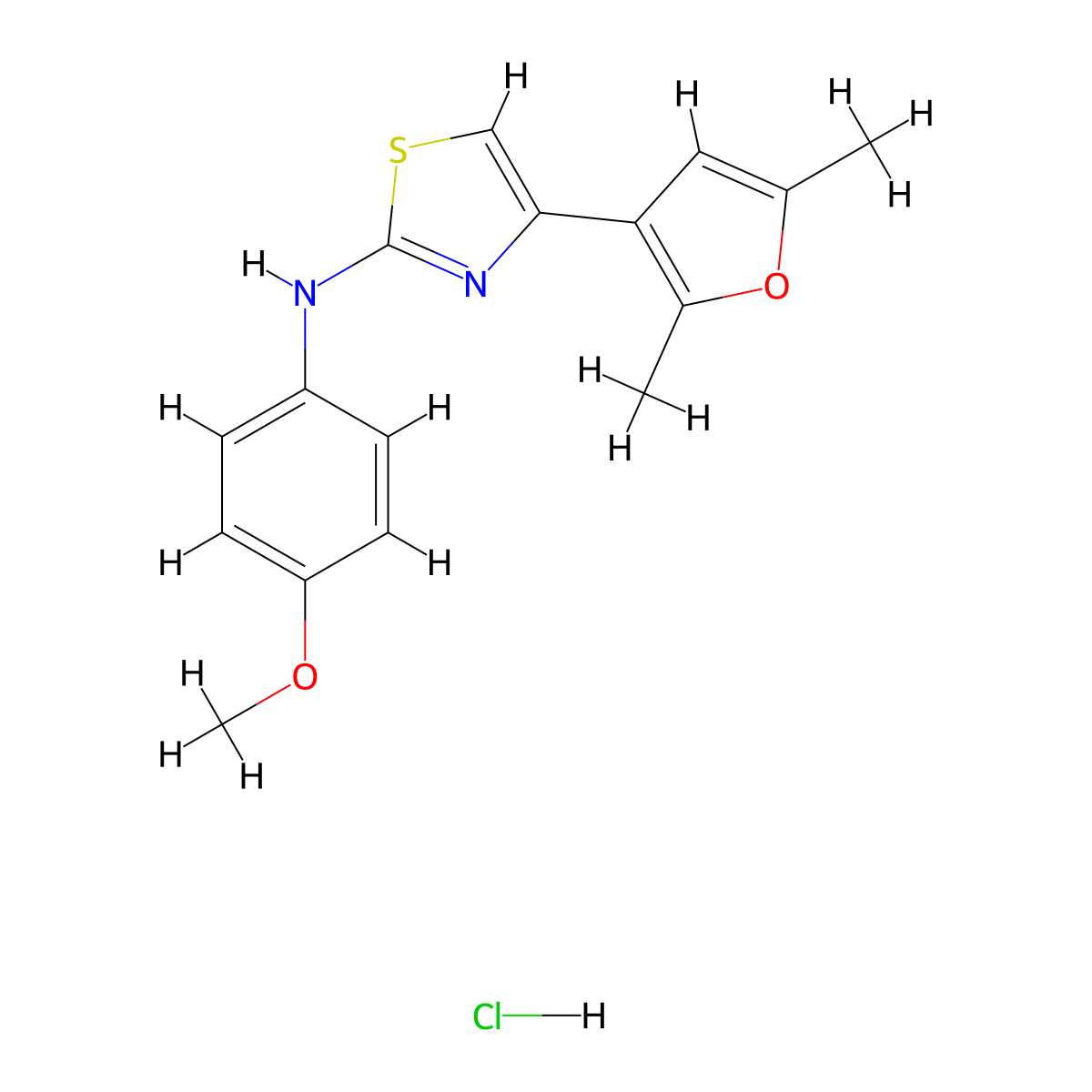 4-(2,5-dimethylfuran-3-yl)-N-(4-methoxyphenyl)thiazol-2-amine hydrochloride molecular structure, CAS 2034325-14-7