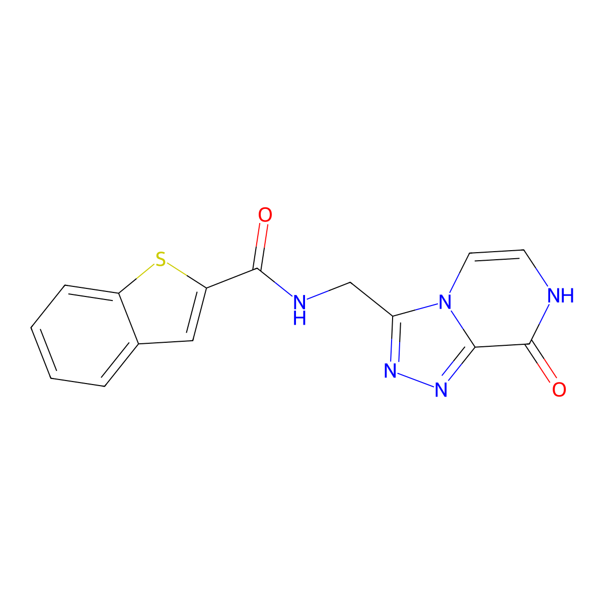 N-((8-hydroxy-[1,2,4]triazolo[4,3-a]pyrazin-3-yl)methyl)benzo[b]thiophene-2-carboxamide molecular structure, CAS 2034325-25-0