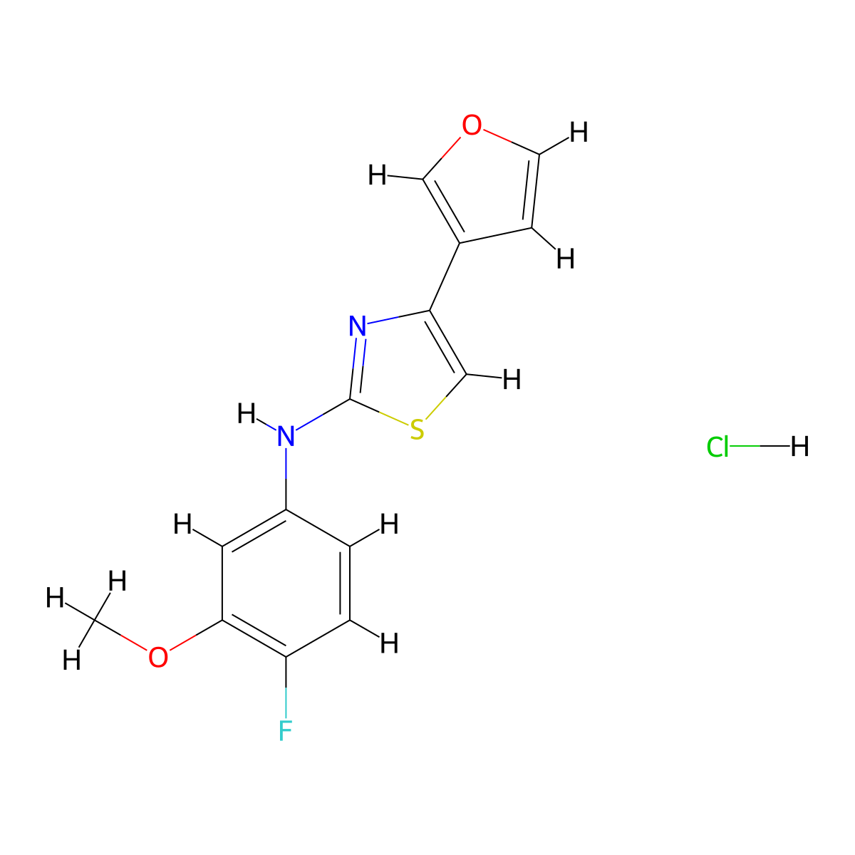 N-(4-fluoro-3-methoxyphenyl)-4-(furan-3-yl)thiazol-2-amine hydrochloride molecular structure, CAS 2034325-33-0