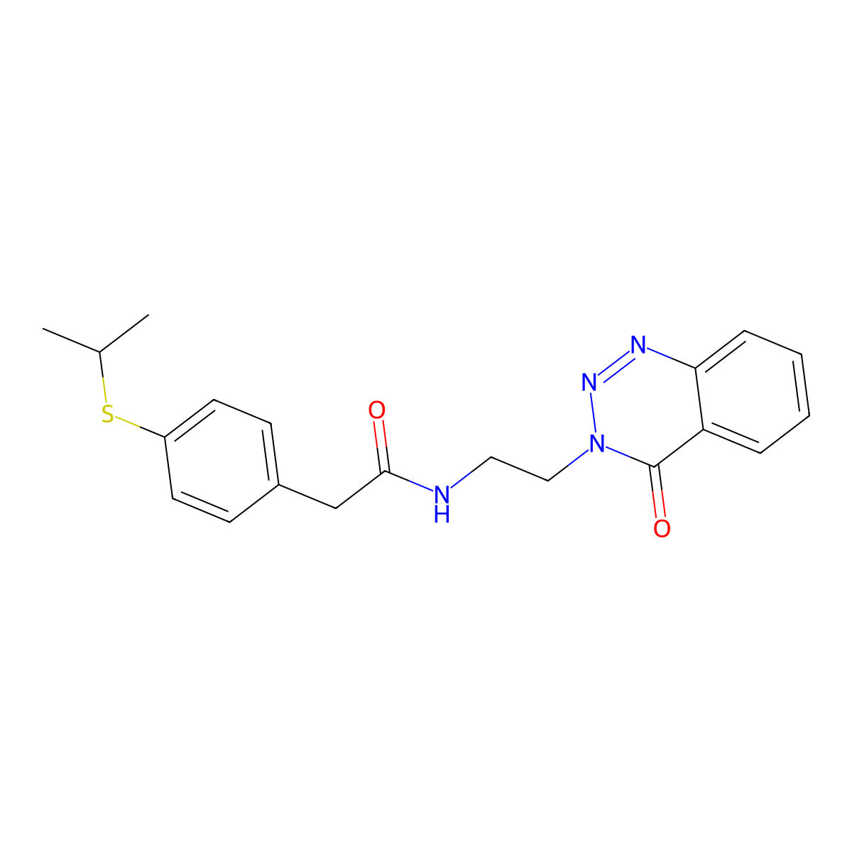 2-(4-(isopropylthio)phenyl)-N-(2-(4-oxobenzo[d][1,2,3]triazin-3(4H)-yl)ethyl)acetamide molecular structure, CAS 2034325-34-1