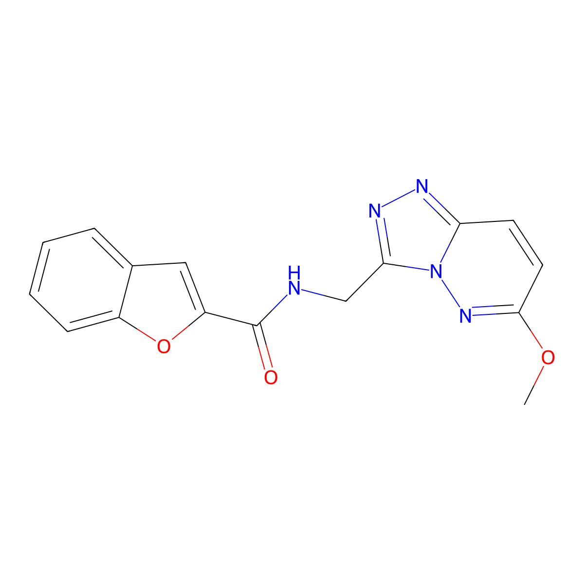 N-((6-methoxy-[1,2,4]triazolo[4,3-b]pyridazin-3-yl)methyl)benzofuran-2-carboxamide molecular structure, CAS 2034325-40-9