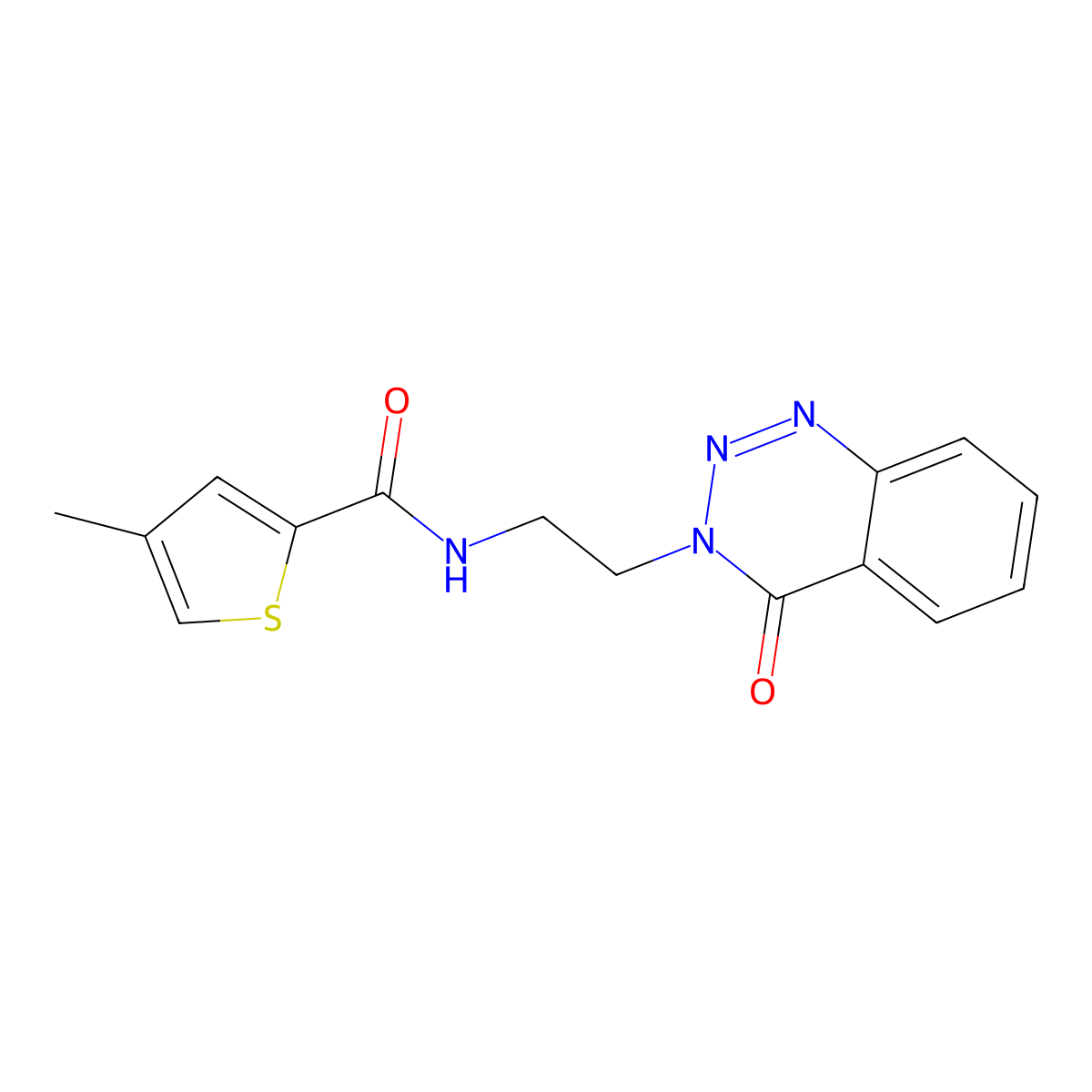 4-methyl-N-(2-(4-oxobenzo[d][1,2,3]triazin-3(4H)-yl)ethyl)thiophene-2-carboxamide molecular structure, CAS 2034325-41-0