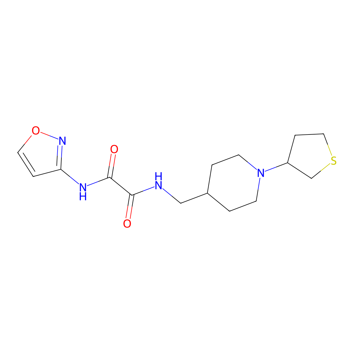 N1-(isoxazol-3-yl)-N2-((1-(tetrahydrothiophen-3-yl)piperidin-4-yl)methyl)oxalamide molecular structure, CAS 2034325-64-7