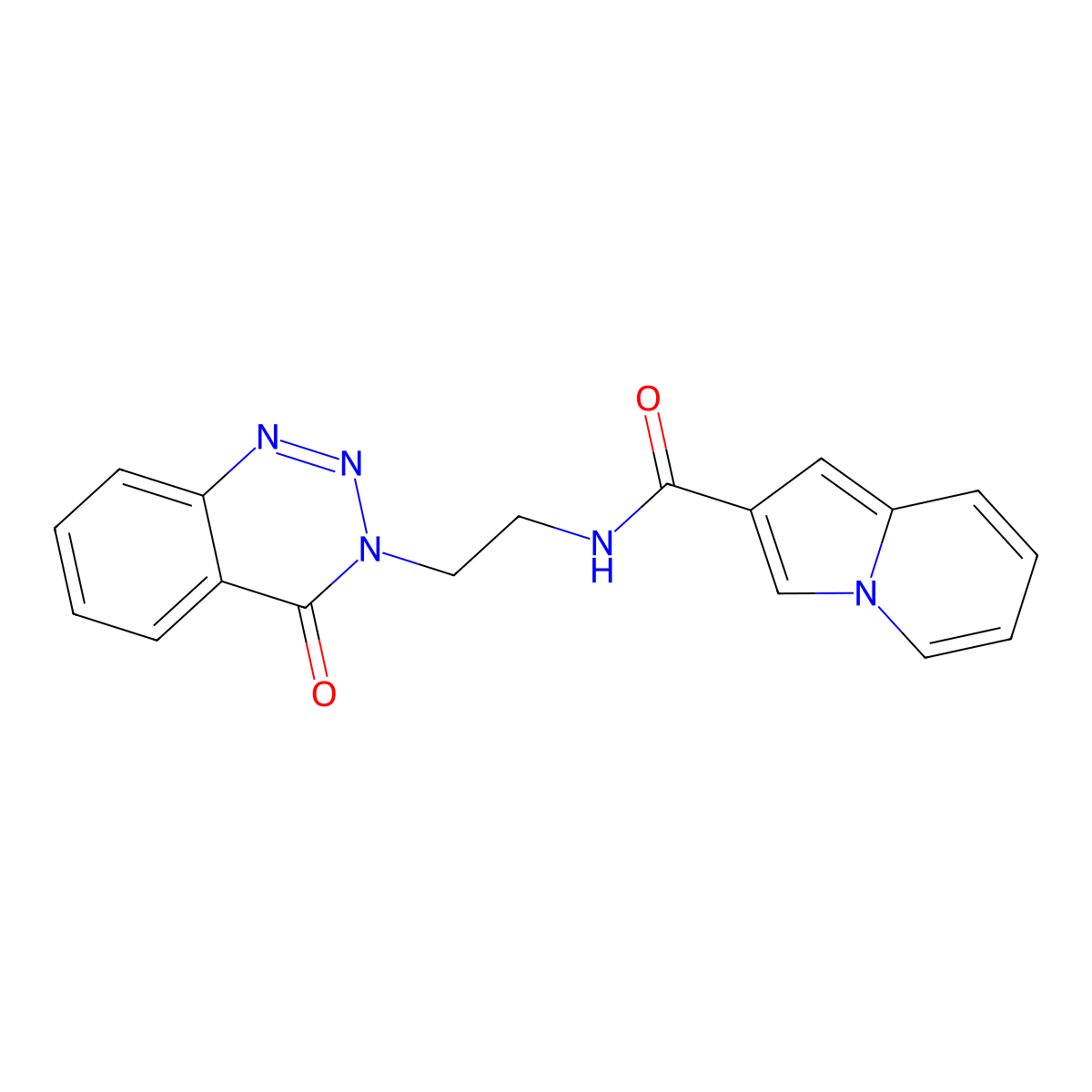 N-(2-(4-oxobenzo[d][1,2,3]triazin-3(4H)-yl)ethyl)indolizine-2-carboxamide molecular structure, CAS 2034325-66-9