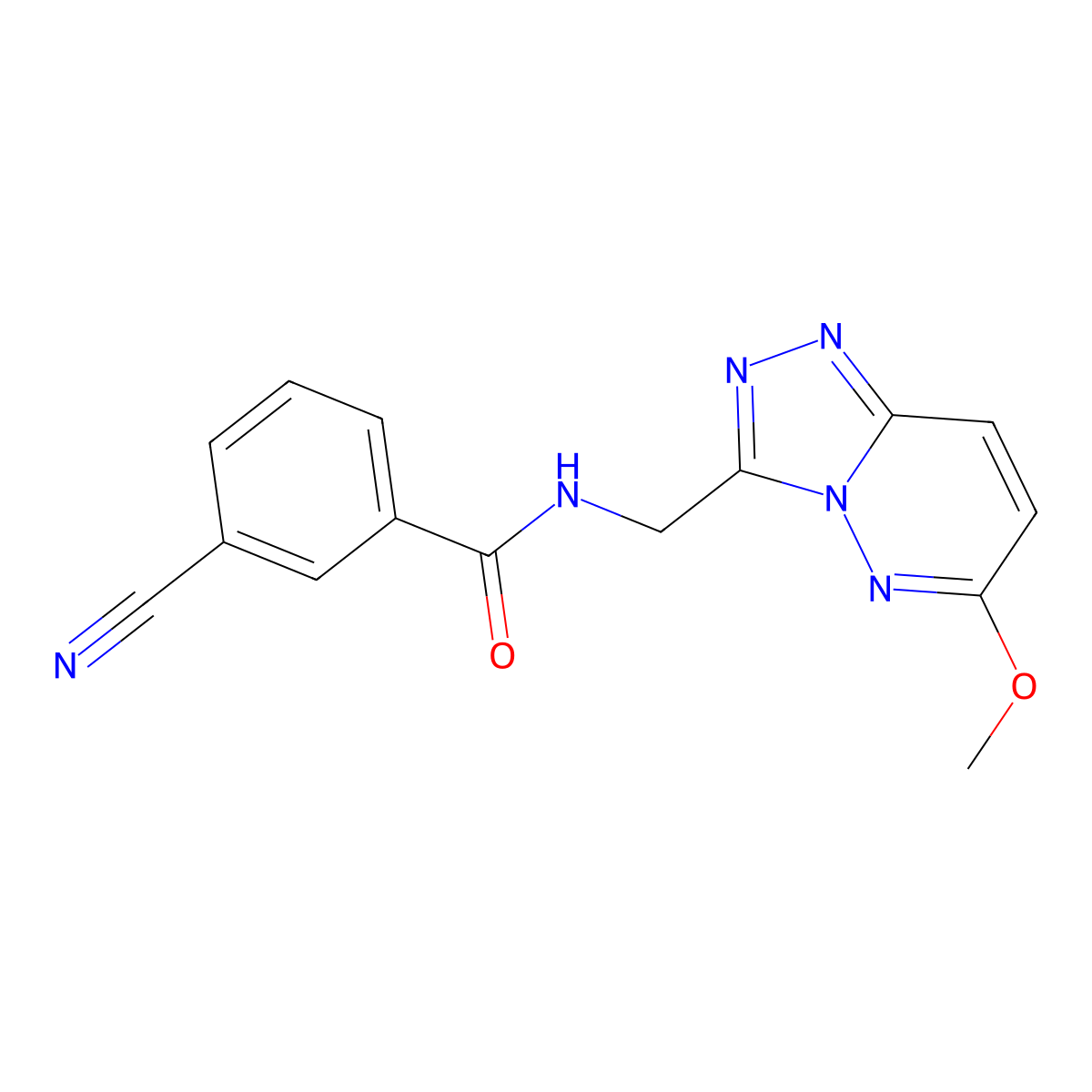 3-cyano-N-((6-methoxy-[1,2,4]triazolo[4,3-b]pyridazin-3-yl)methyl)benzamide molecular structure, CAS 2034325-73-8