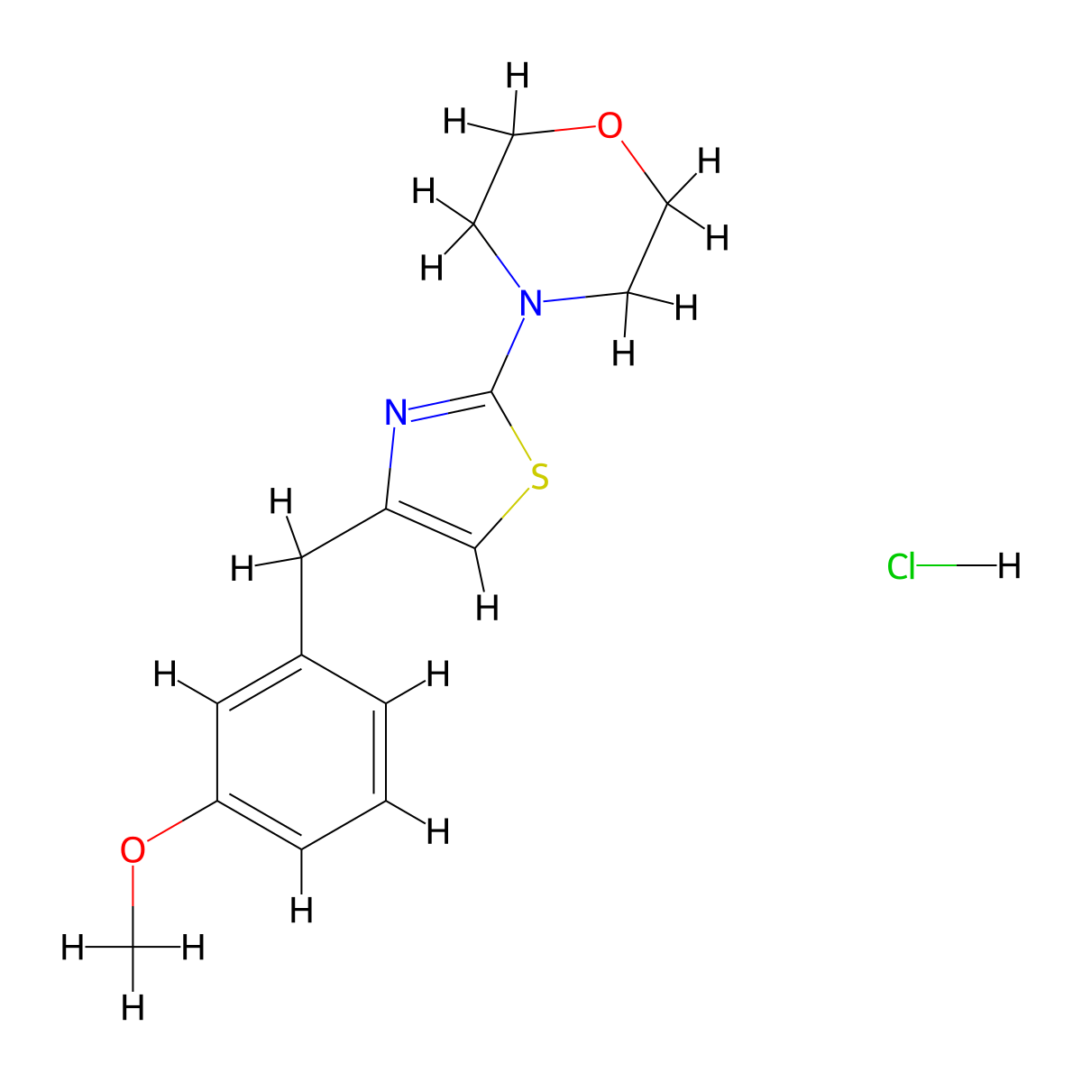 4-(4-(3-Methoxybenzyl)thiazol-2-yl)morpholine hydrochloride molecular structure, CAS 2034325-75-0