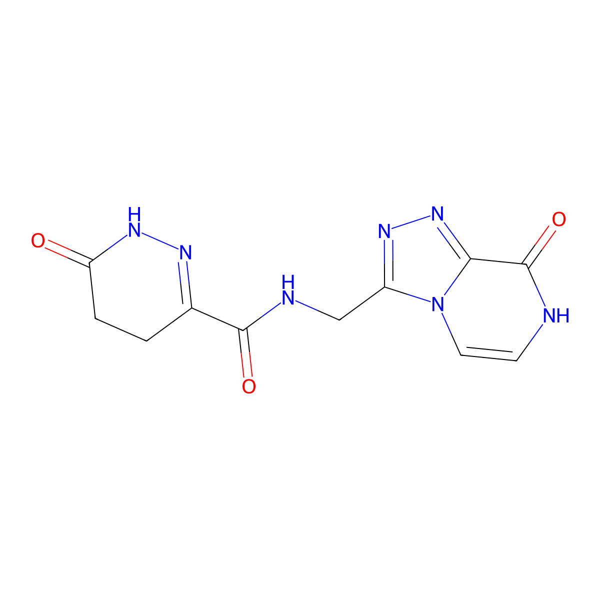N-({8-hydroxy-[1,2,4]triazolo[4,3-a]pyrazin-3-yl}methyl)-6-oxo-1,4,5,6-tetrahydropyridazine-3-carboxamide molecular structure, CAS 2034325-79-4