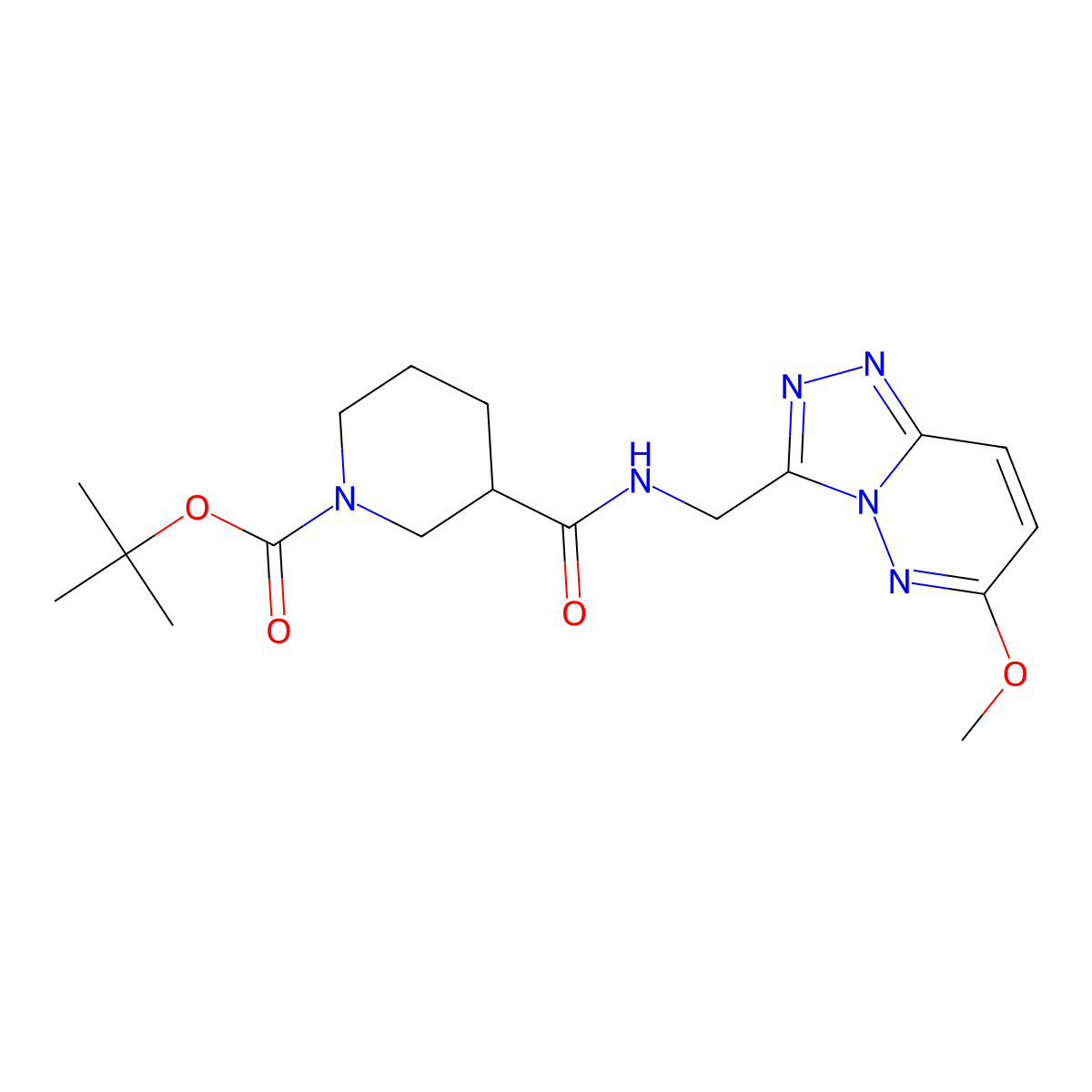 Tert-butyl 3-(((6-methoxy-[1,2,4]triazolo[4,3-b]pyridazin-3-yl)methyl)carbamoyl)piperidine-1-carboxylate molecular structure, CAS 2034326-00-4