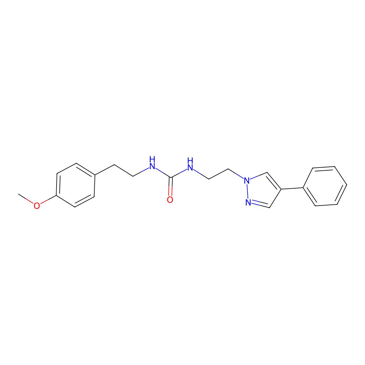 1-(4-methoxyphenethyl)-3-(2-(4-phenyl-1H-pyrazol-1-yl)ethyl)urea molecular structure, CAS 2034326-58-2