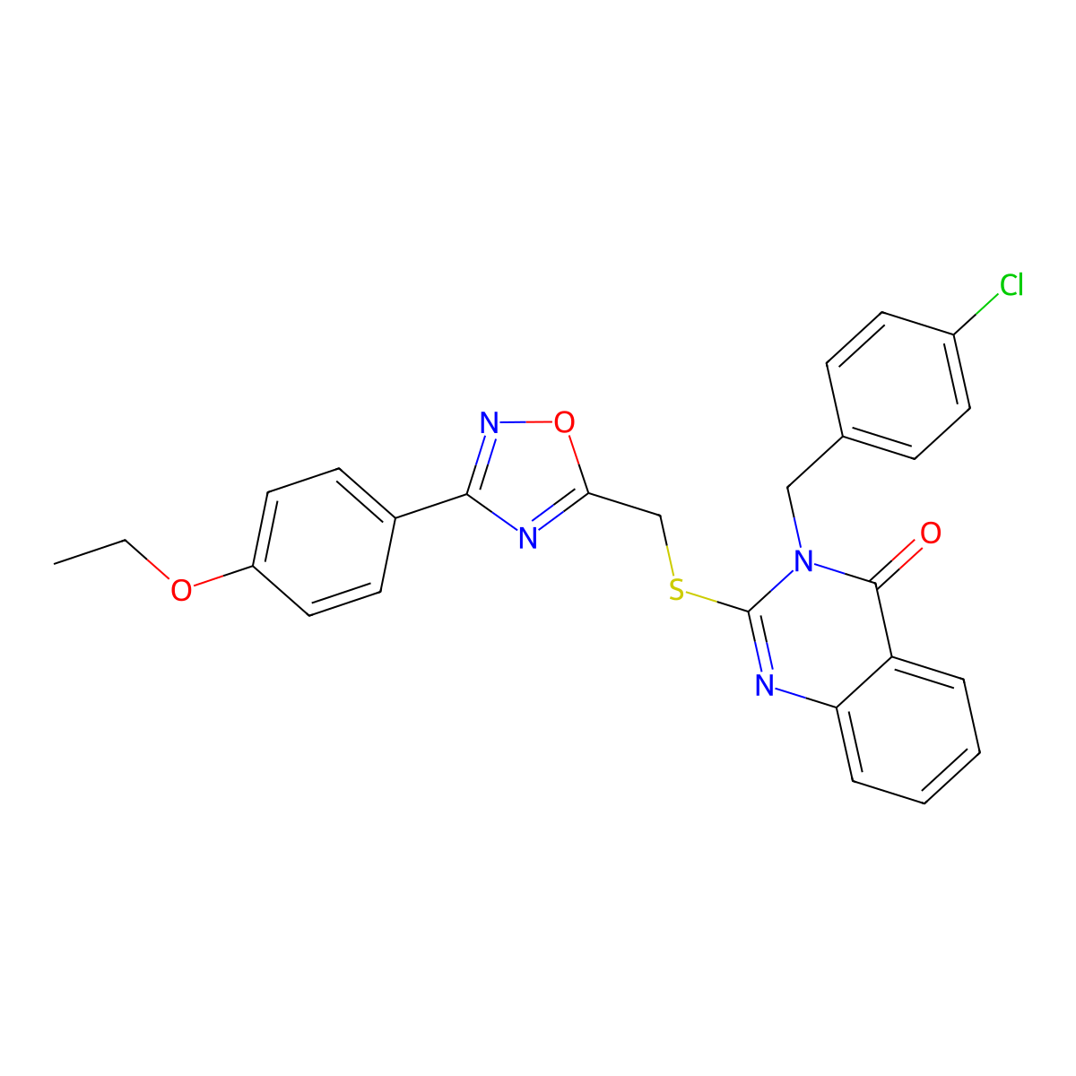 3-(4-chlorobenzyl)-2-(((3-(4-ethoxyphenyl)-1,2,4-oxadiazol-5-yl)methyl)thio)quinazolin-4(3H)-one molecular structure, CAS 2034326-61-7