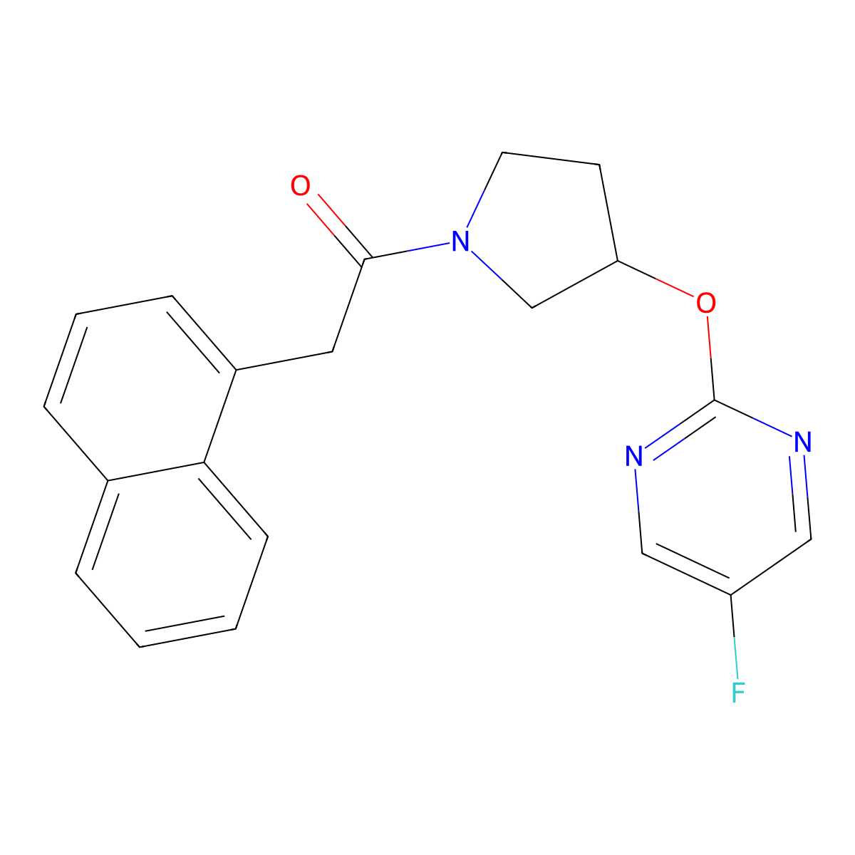 1-(3-((5-Fluoropyrimidin-2-yl)oxy)pyrrolidin-1-yl)-2-(naphthalen-1-yl)ethanone molecular structure, CAS 2034326-62-8