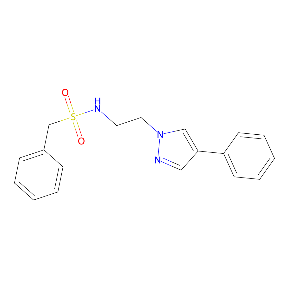 1-phenyl-N-[2-(4-phenyl-1H-pyrazol-1-yl)ethyl]methanesulfonamide molecular structure, CAS 2034326-70-8