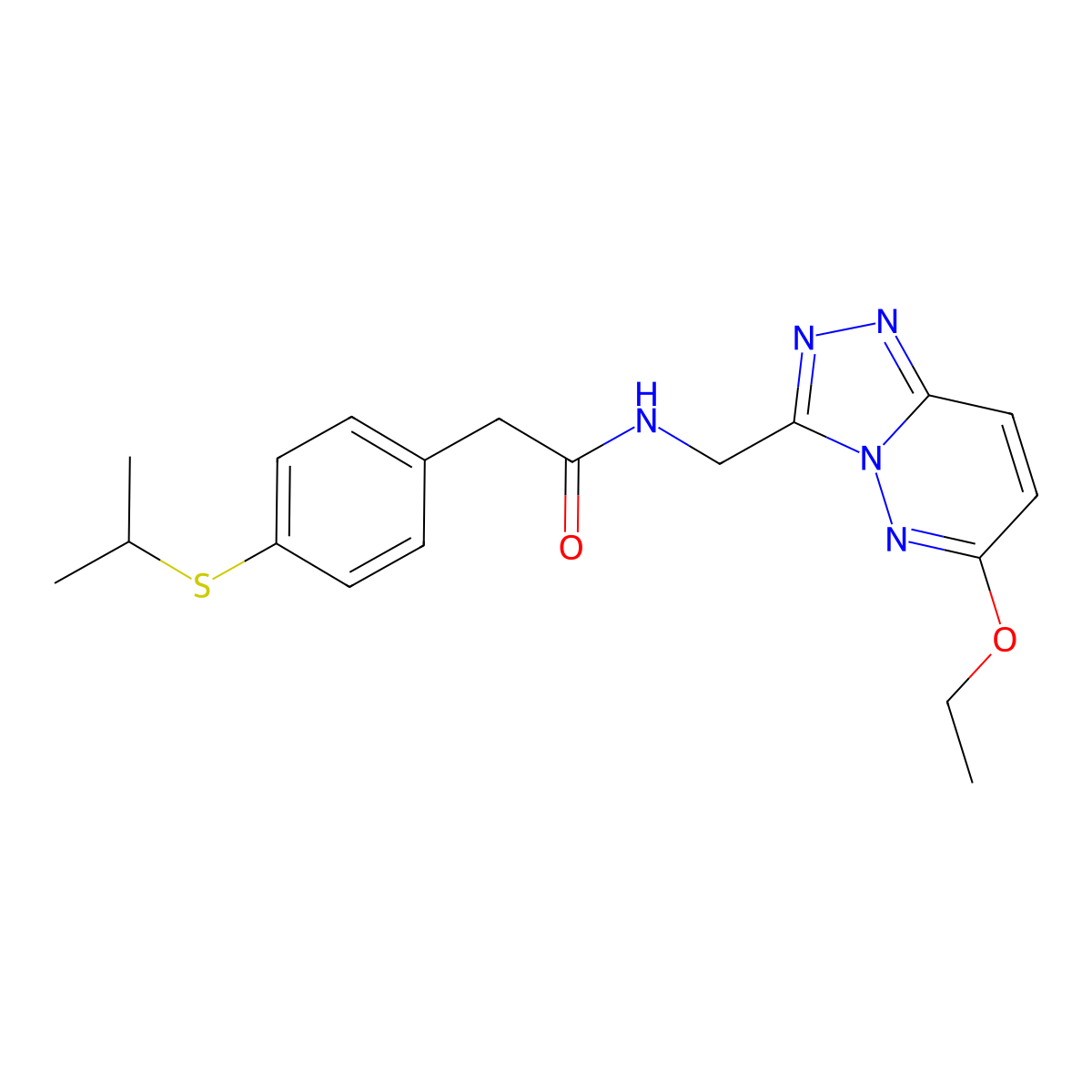 N-((6-ethoxy-[1,2,4]triazolo[4,3-b]pyridazin-3-yl)methyl)-2-(4-(isopropylthio)phenyl)acetamide molecular structure, CAS 2034326-82-2