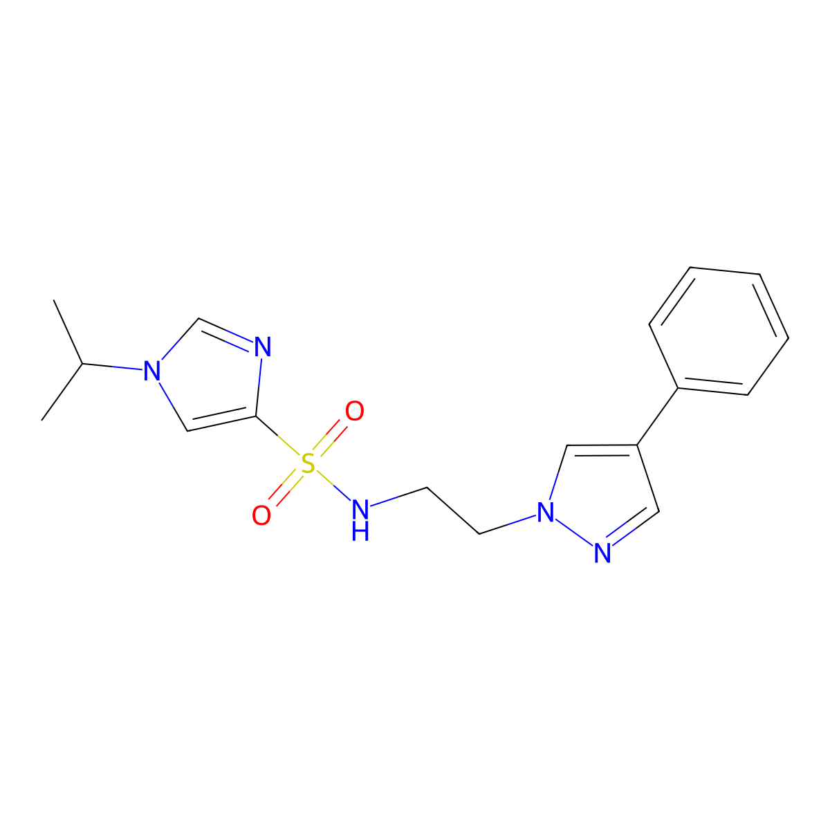 1-isopropyl-N-(2-(4-phenyl-1H-pyrazol-1-yl)ethyl)-1H-imidazole-4-sulfonamide molecular structure, CAS 2034326-86-6