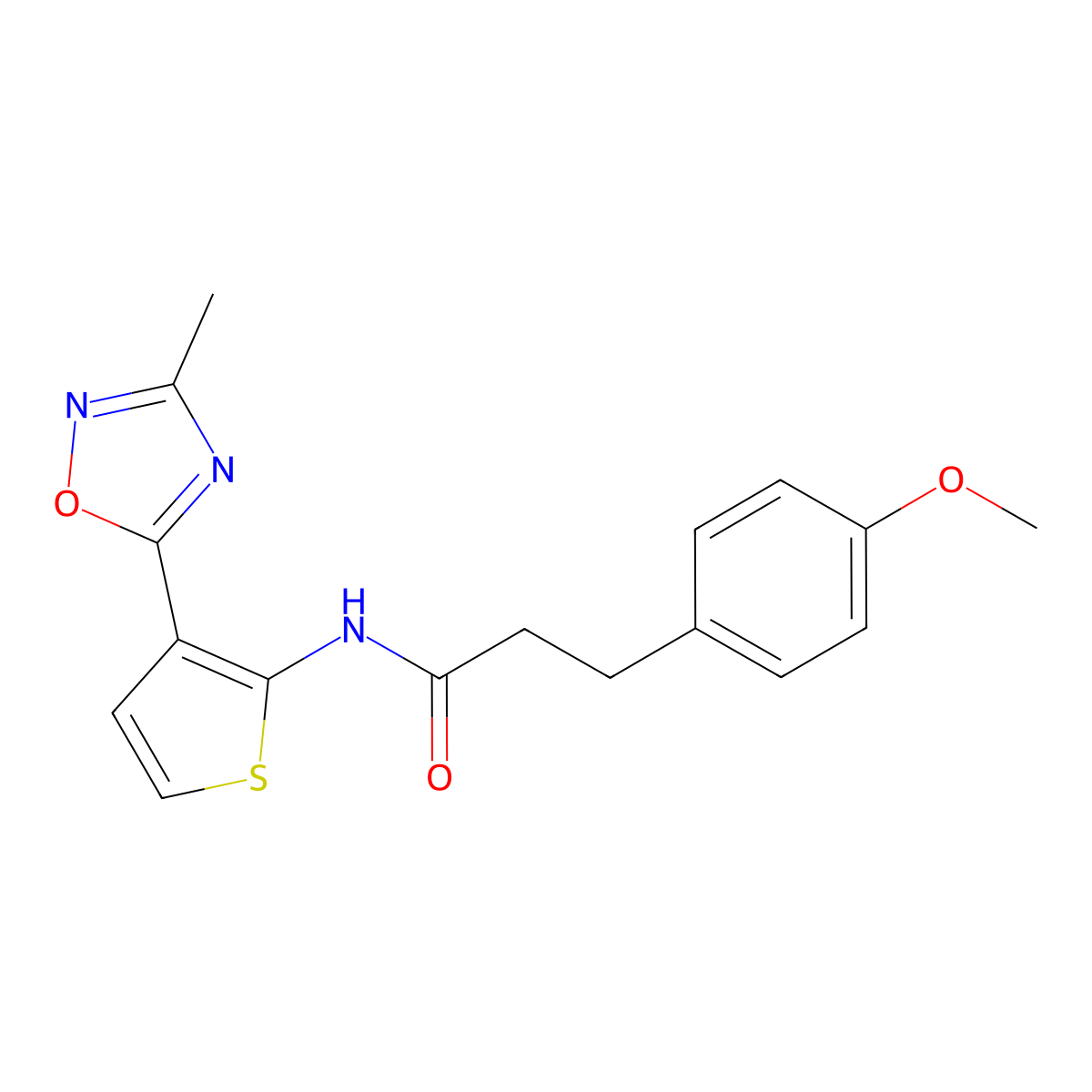 3-(4-methoxyphenyl)-N-[3-(3-methyl-1,2,4-oxadiazol-5-yl)thiophen-2-yl]propanamide molecular structure, CAS 2034327-06-3