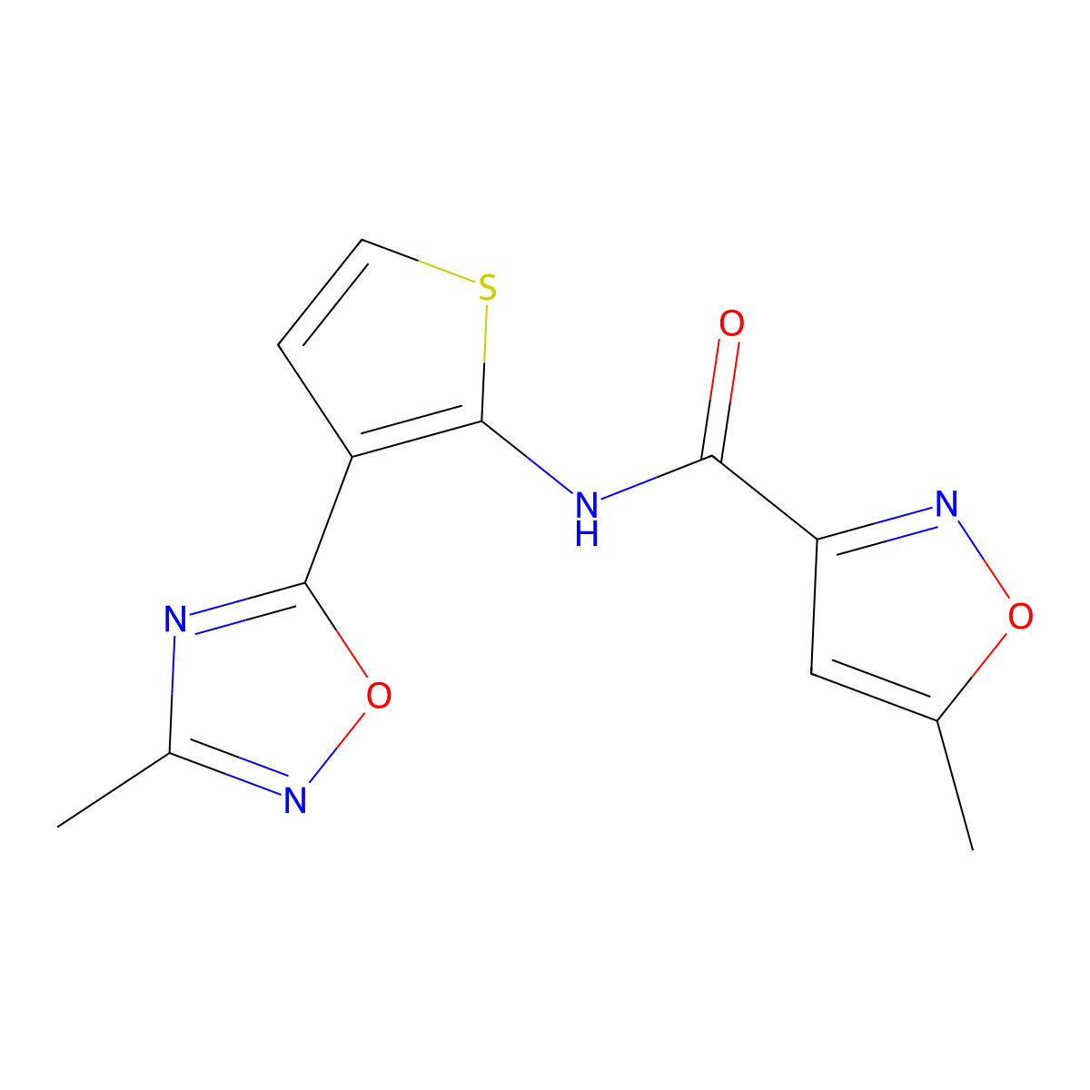 5-methyl-N-(3-(3-methyl-1,2,4-oxadiazol-5-yl)thiophen-2-yl)isoxazole-3-carboxamide molecular structure, CAS 2034327-11-0