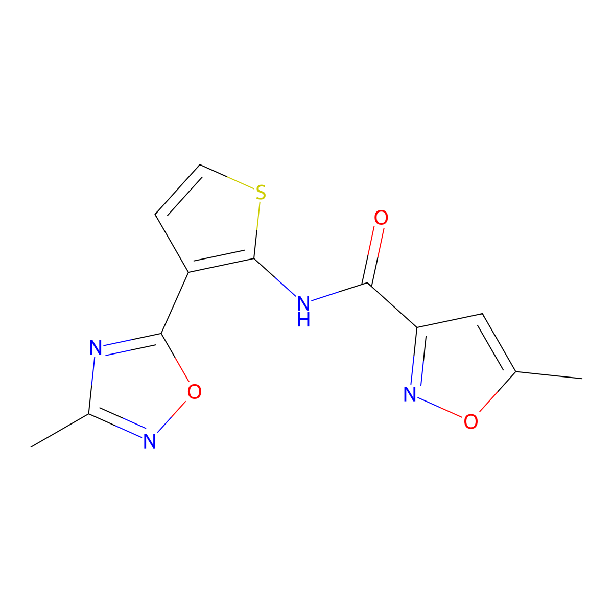 5-methyl-N-(3-(3-methyl-1,2,4-oxadiazol-5-yl)thiophen-2-yl)isoxazole-3-carboxamide molecular structure, CAS 2034327-11-0