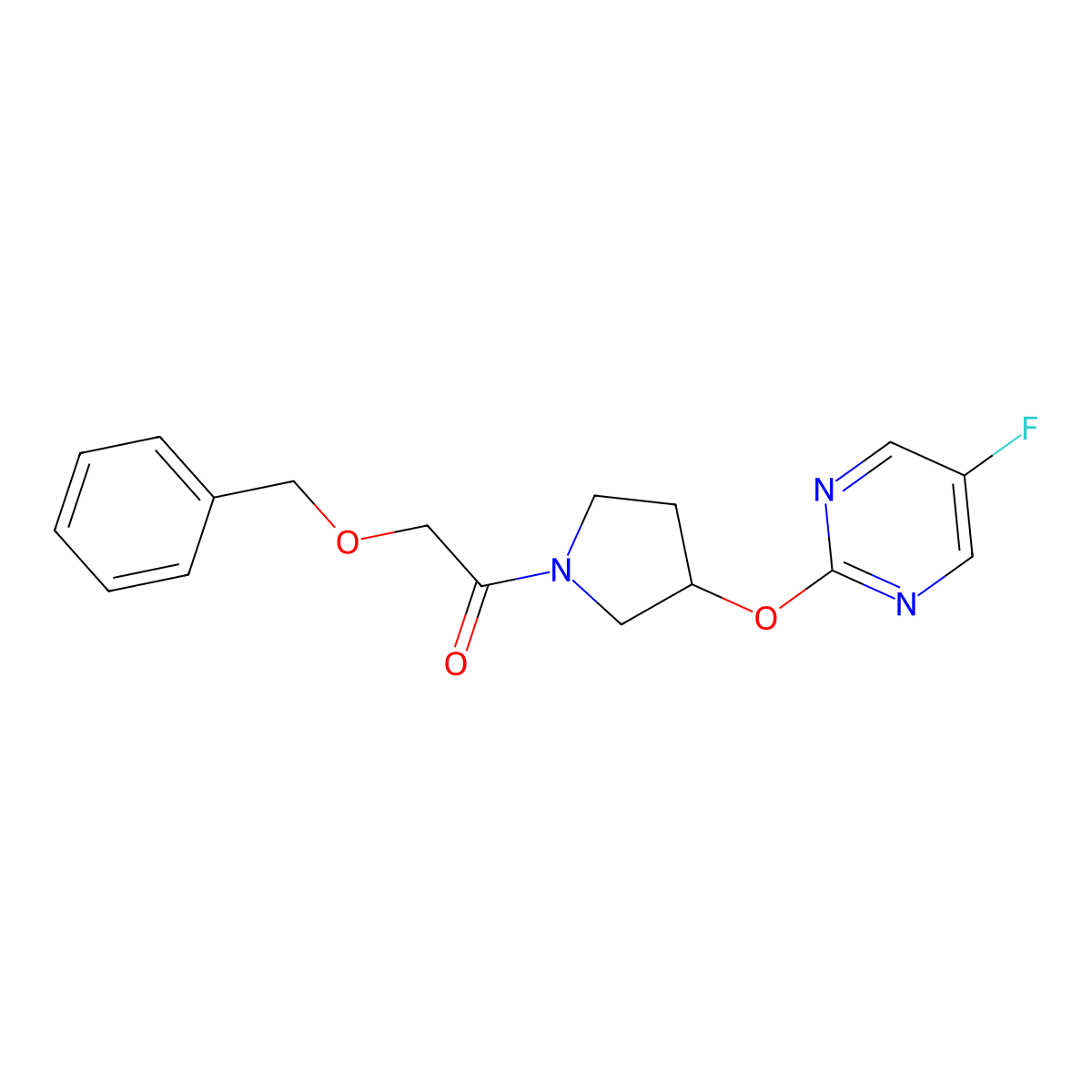 2-(Benzyloxy)-1-(3-((5-fluoropyrimidin-2-yl)oxy)pyrrolidin-1-yl)ethanone molecular structure, CAS 2034327-12-1