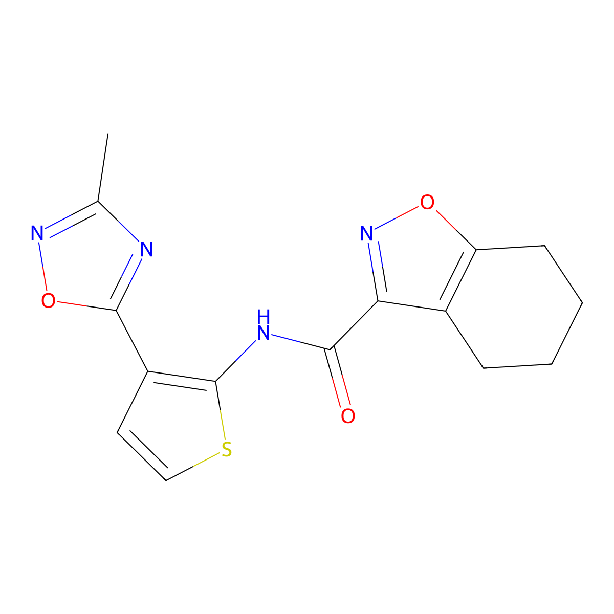 N-(3-(3-methyl-1,2,4-oxadiazol-5-yl)thiophen-2-yl)-4,5,6,7-tetrahydrobenzo[d]isoxazole-3-carboxamide molecular structure, CAS 2034327-19-8