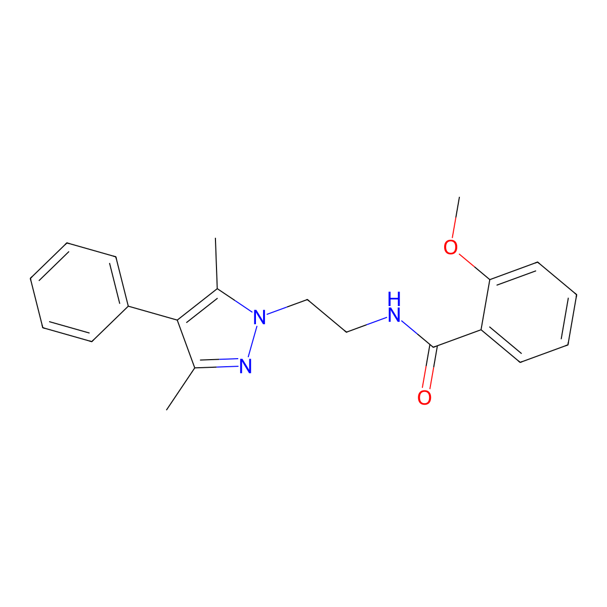 N-[2-(3,5-dimethyl-4-phenyl-1H-pyrazol-1-yl)ethyl]-2-methoxybenzamide molecular structure, CAS 2034327-24-5