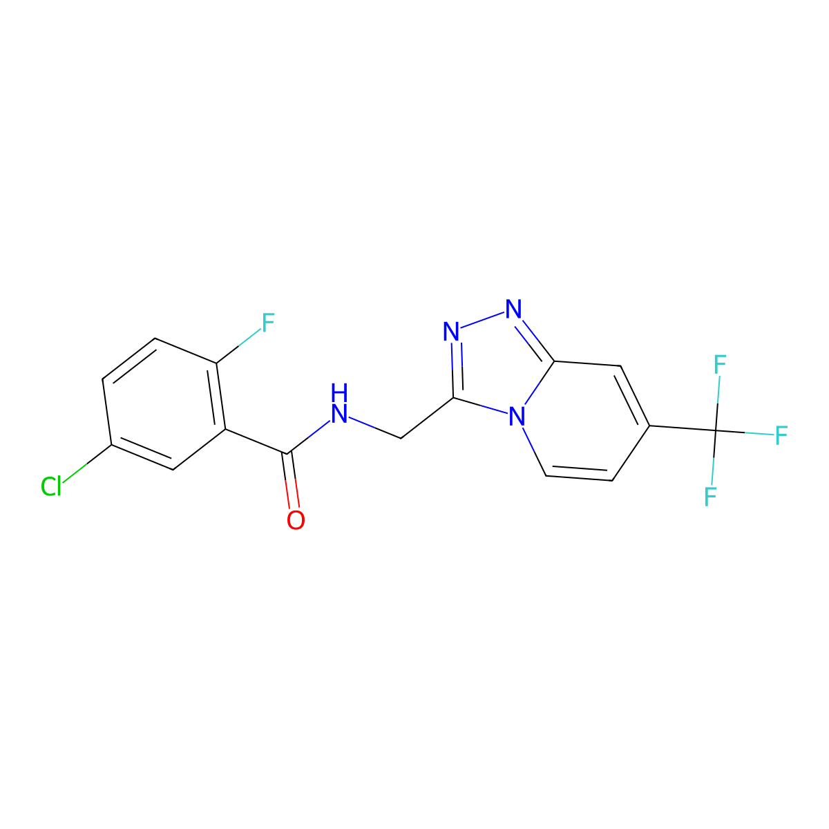 5-chloro-2-fluoro-N-{[7-(trifluoromethyl)-[1,2,4]triazolo[4,3-a]pyridin-3-yl]methyl}benzamide molecular structure, CAS 2034327-28-9