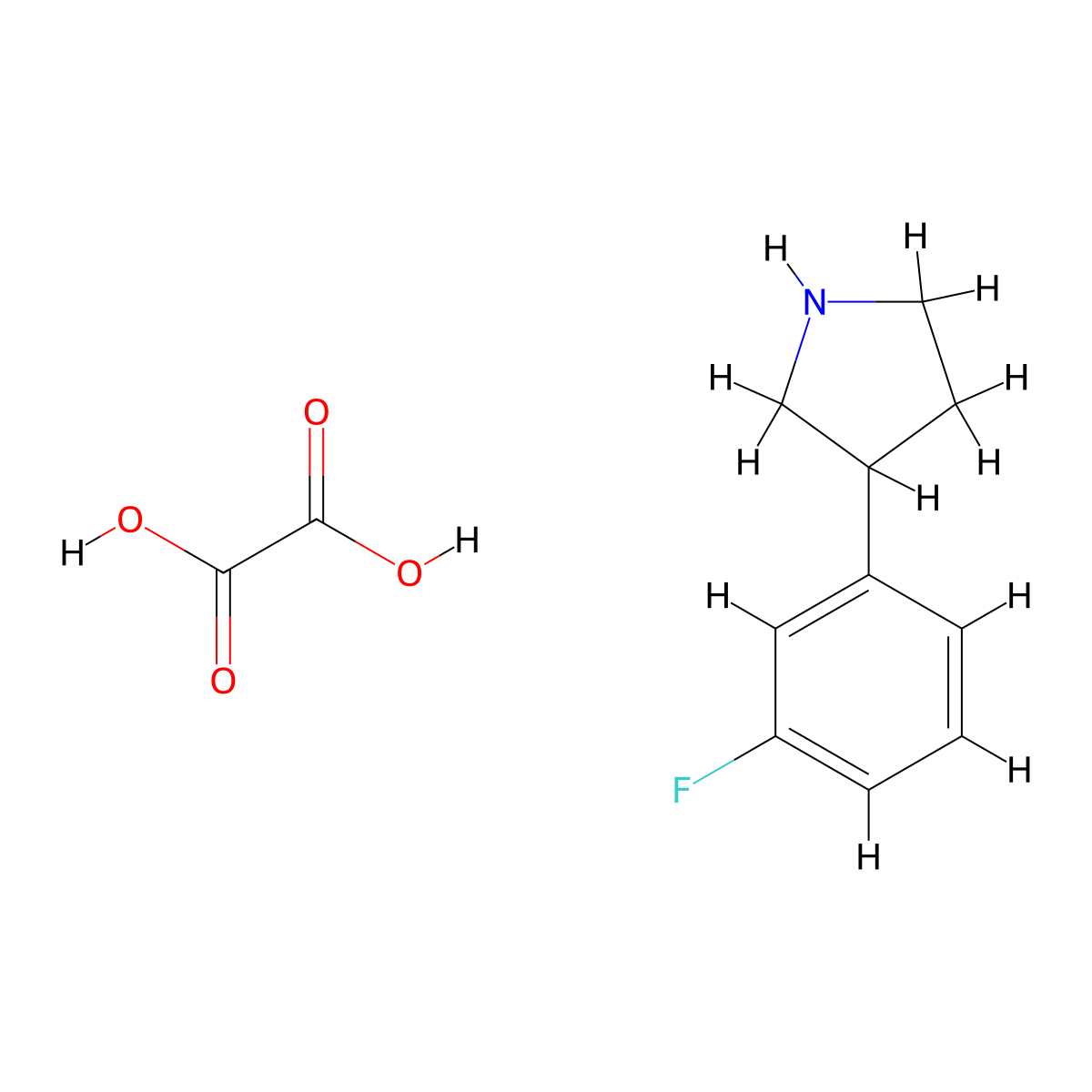 3-(3-Fluorophenyl)pyrrolidine oxalate molecular structure, CAS 2034327-46-1
