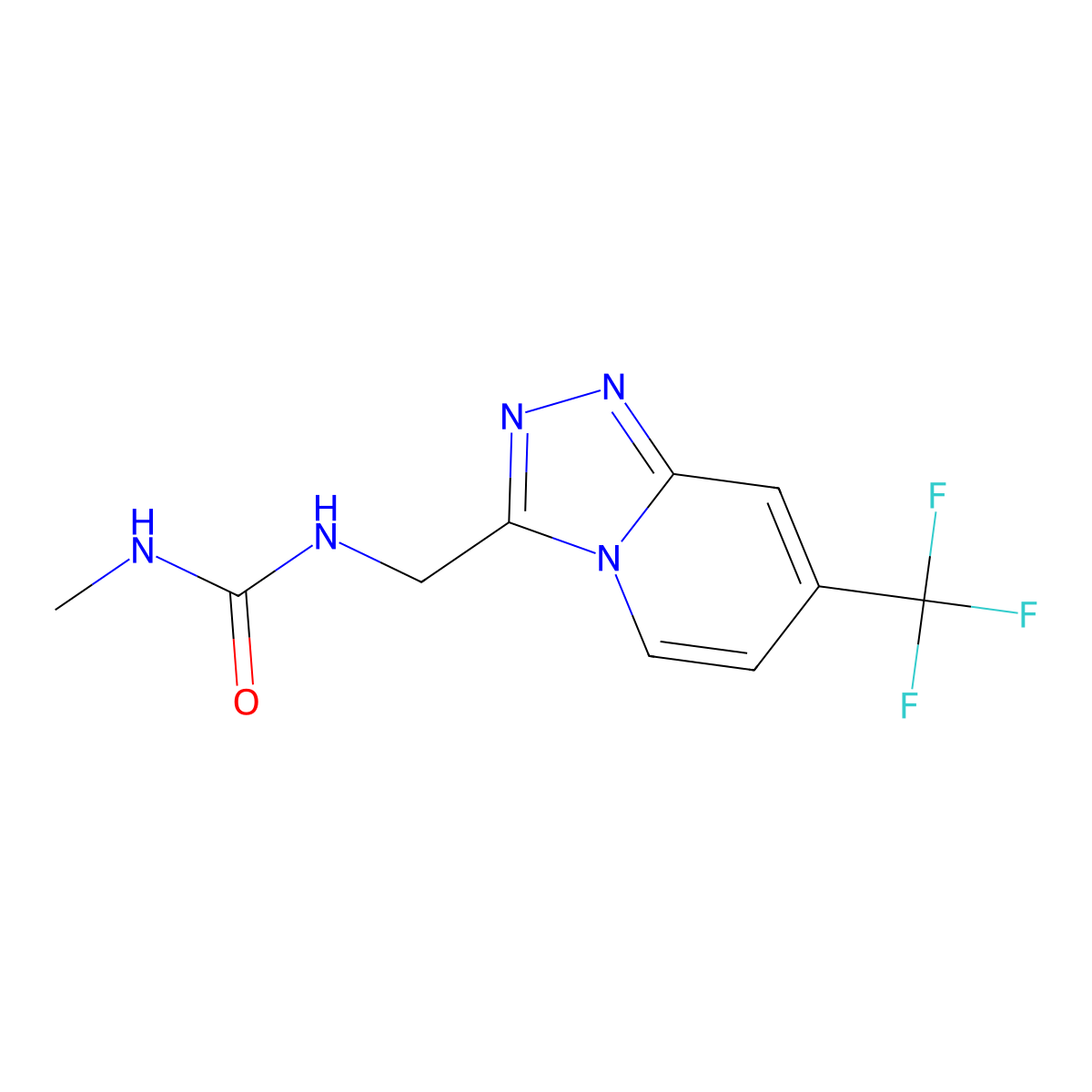 1-Methyl-3-((7-(trifluoromethyl)-[1,2,4]triazolo[4,3-a]pyridin-3-yl)methyl)urea molecular structure, CAS 2034327-62-1