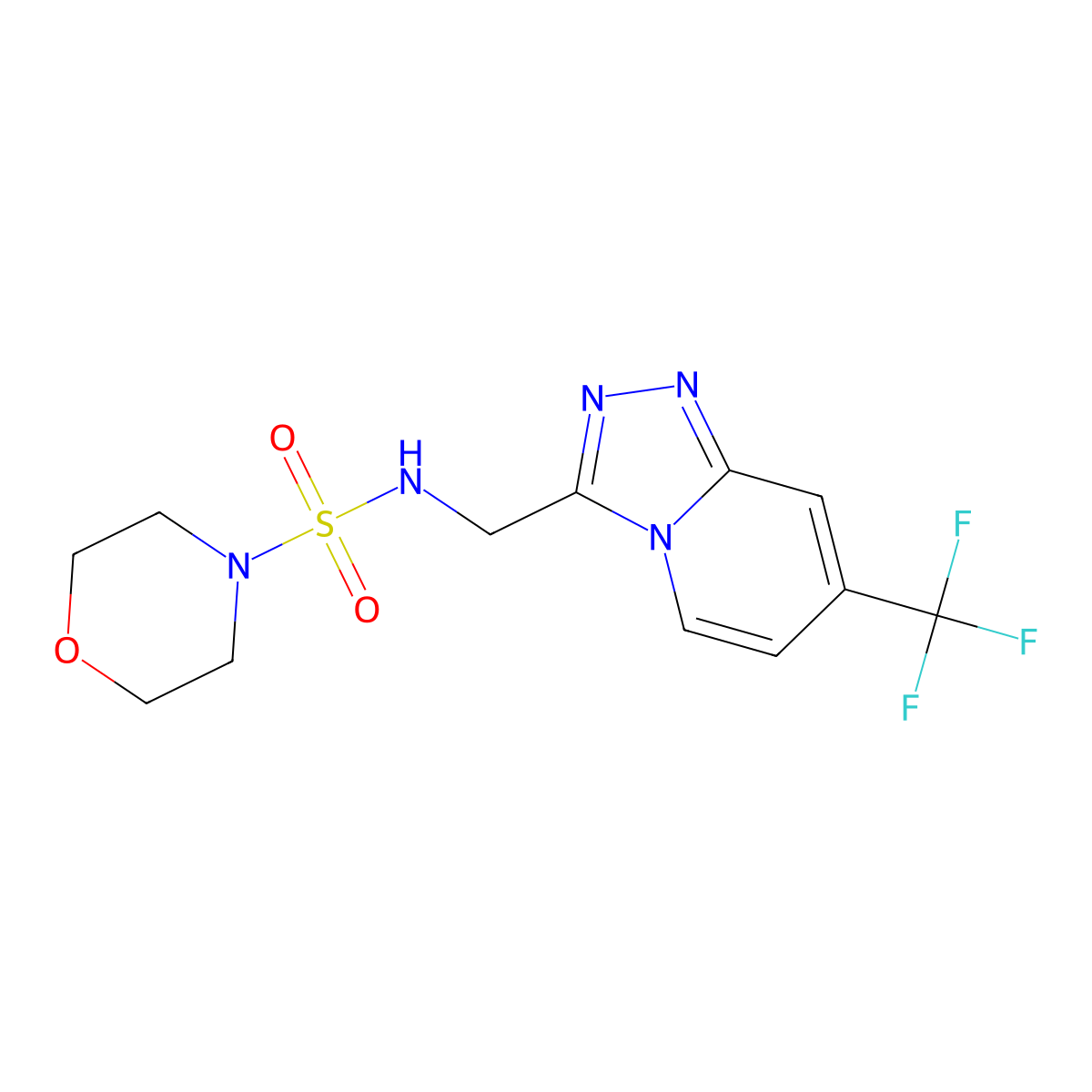 N-((7-(trifluoromethyl)-[1,2,4]triazolo[4,3-a]pyridin-3-yl)methyl)morpholine-4-sulfonamide molecular structure, CAS 2034327-74-5