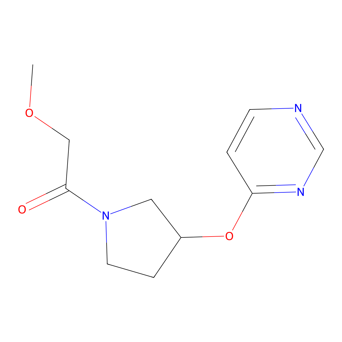 2-Methoxy-1-(3-(pyrimidin-4-yloxy)pyrrolidin-1-yl)ethanone molecular structure, CAS 2034327-84-7